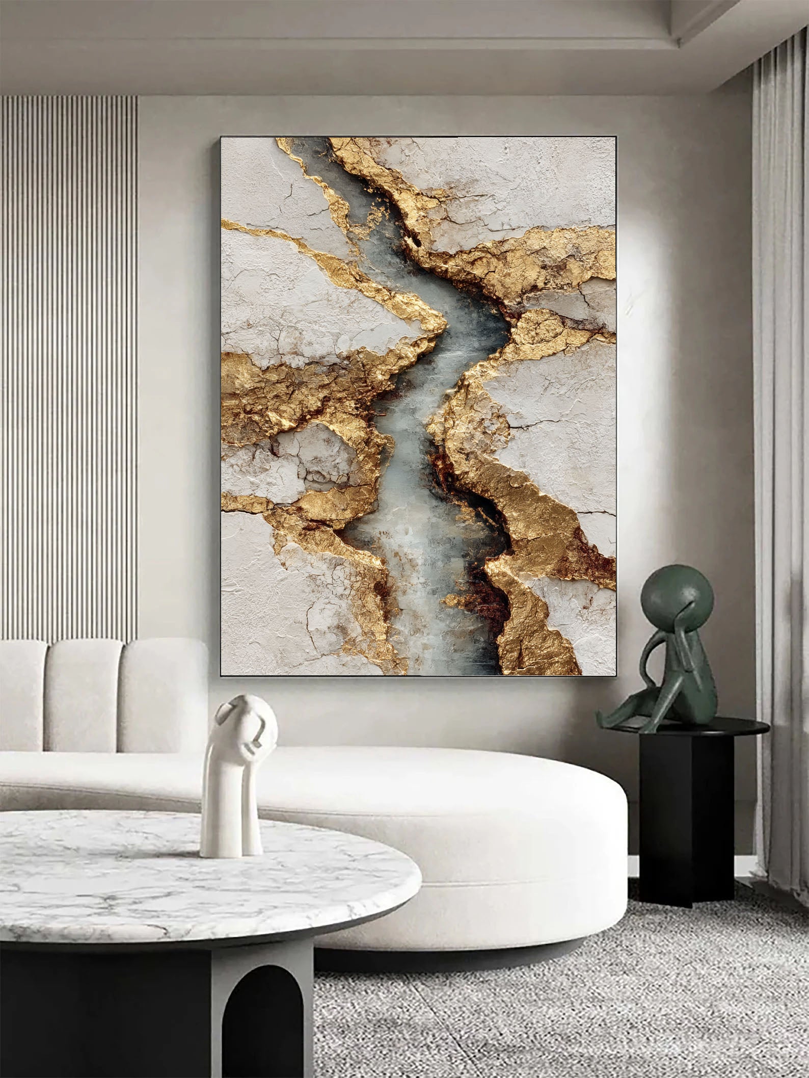 Textured Golden Veins | Gray Gold