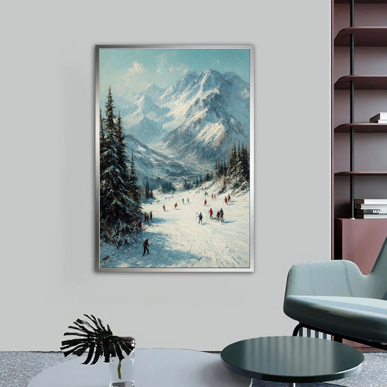 Textured Alpine Skiing | Blue White