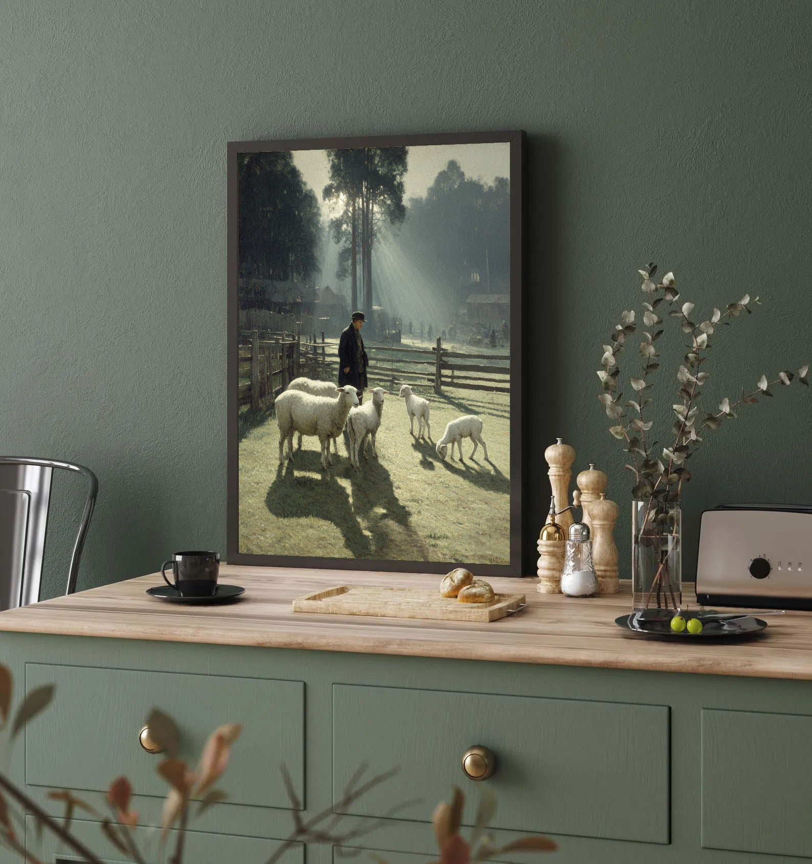 Textured Rural Serenity | Green White