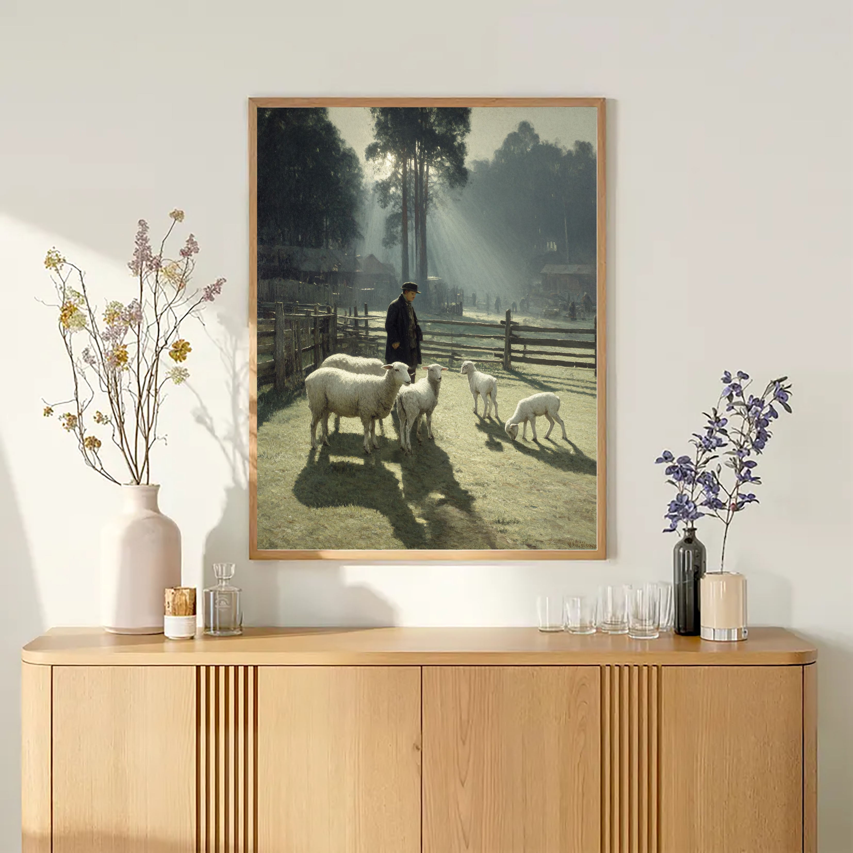 Textured Rural Serenity | Green White