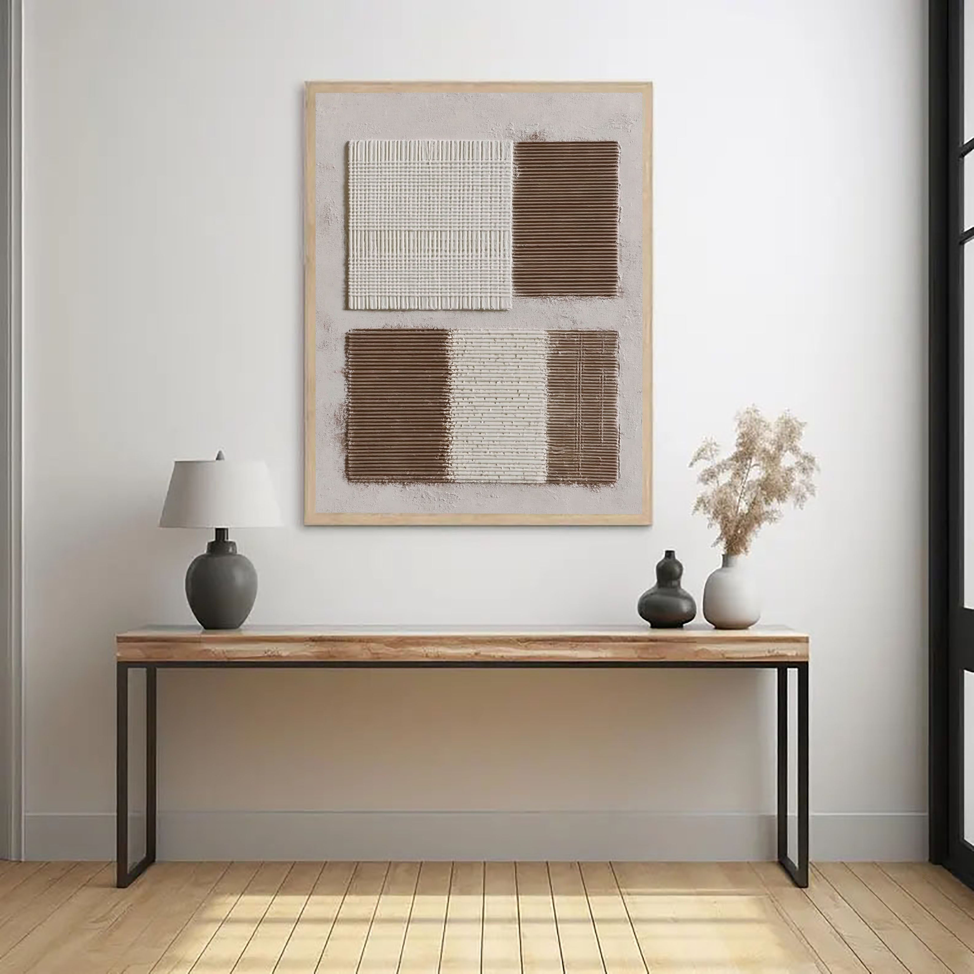 Textured Geometric Minimalism | Beige Brown