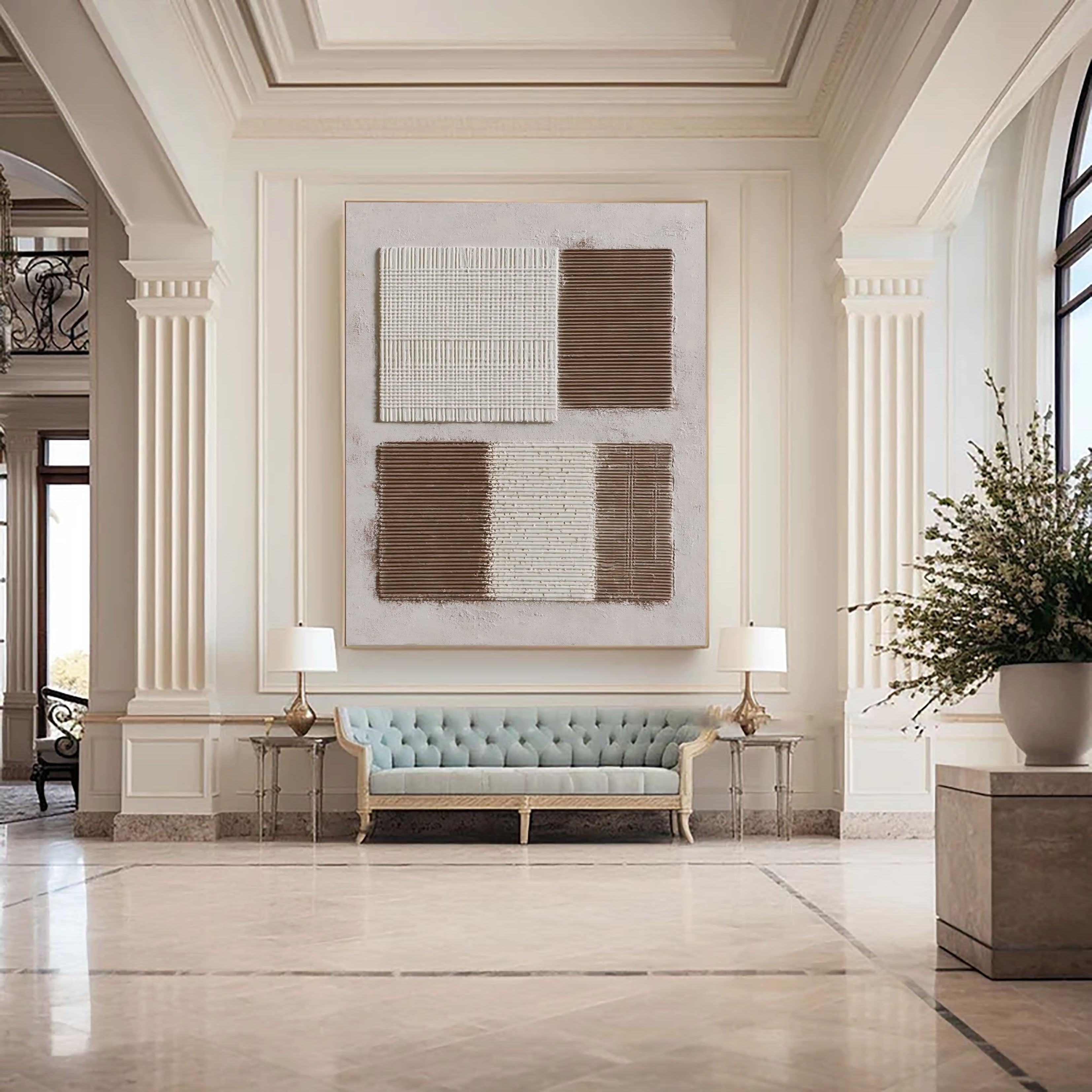 Textured Geometric Minimalism | Beige Brown