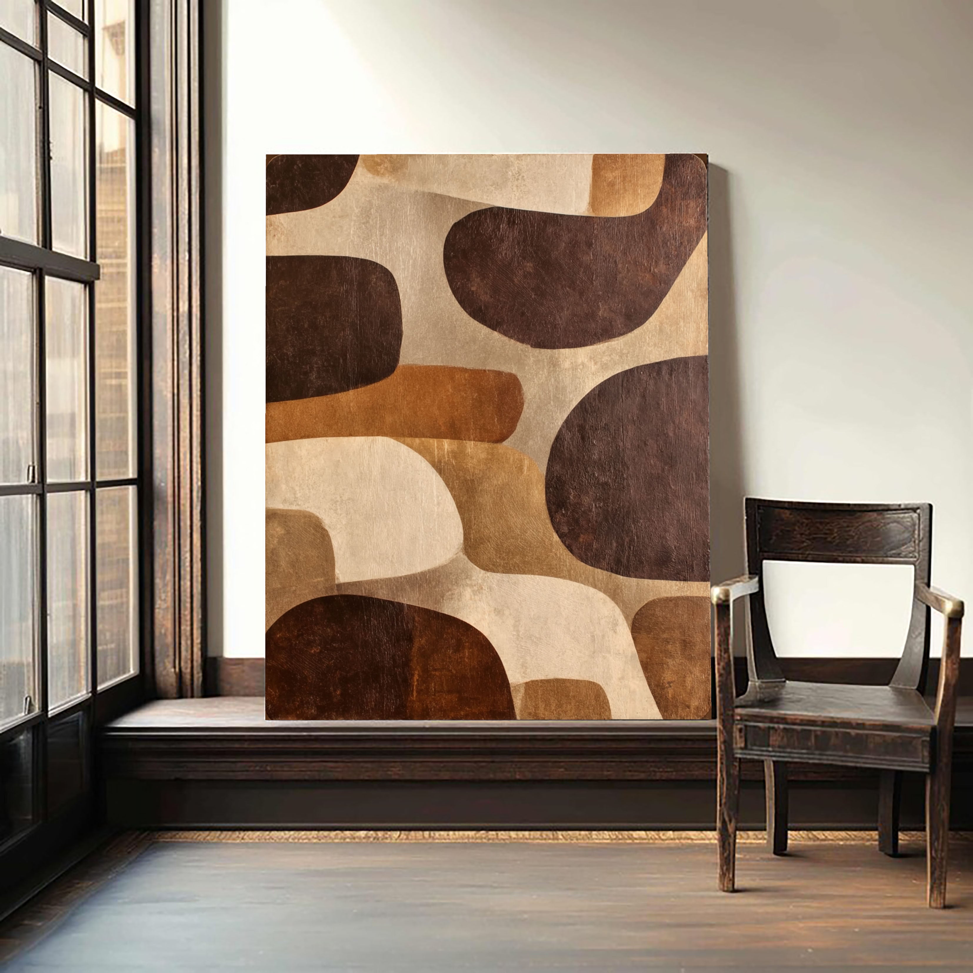 Textured Geometric Warmth | Brown Beige