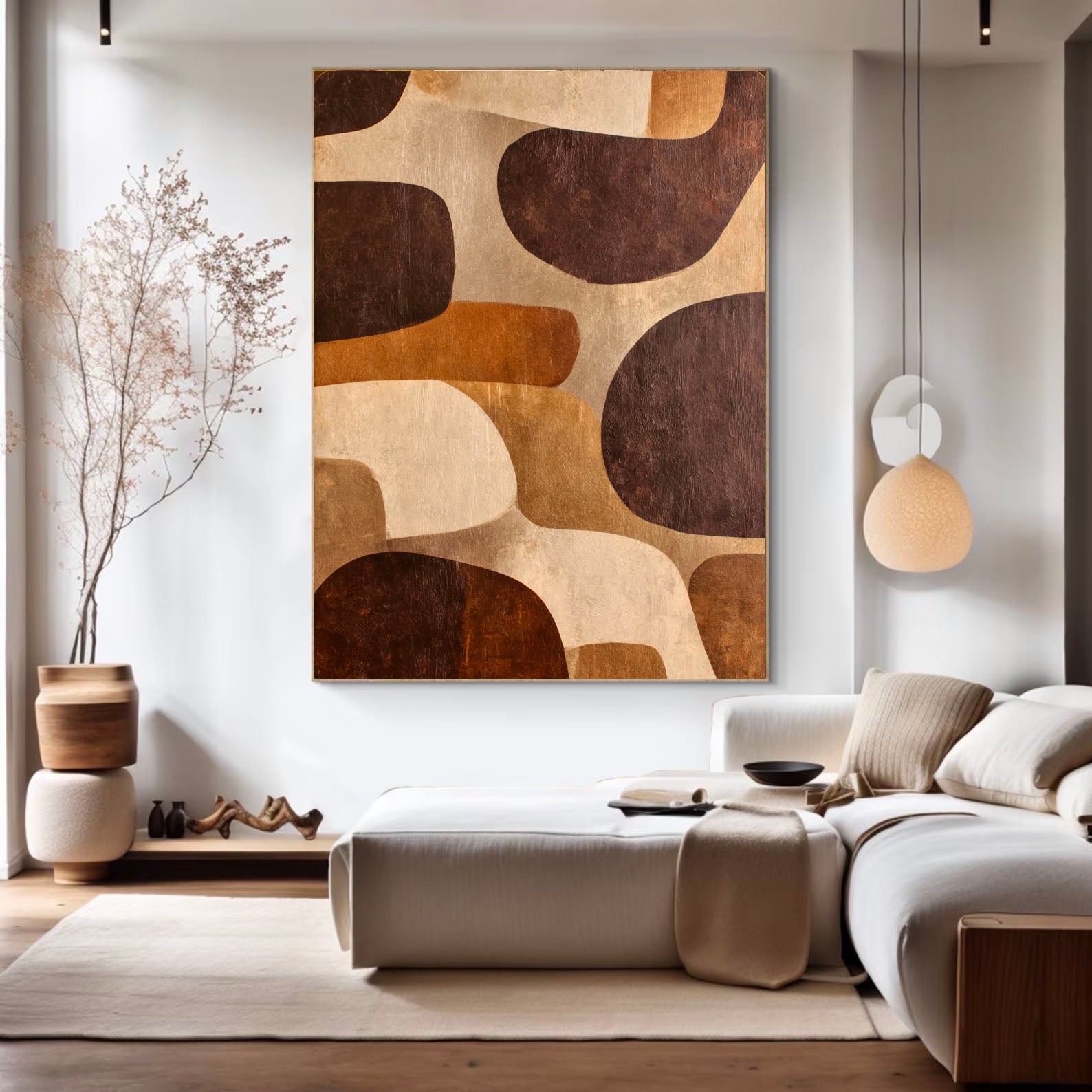 Textured Geometric Warmth | Brown Beige