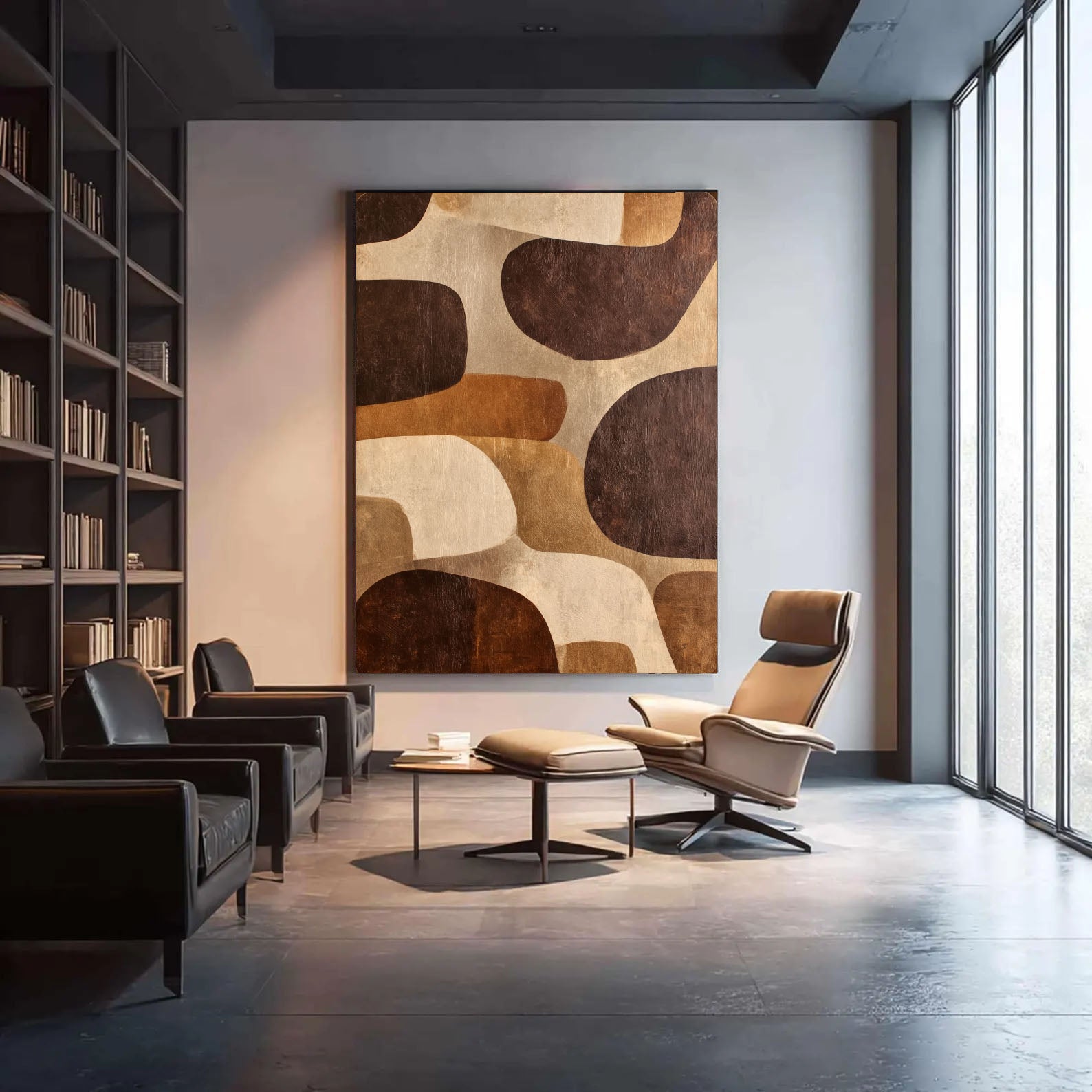 Textured Geometric Warmth | Brown Beige