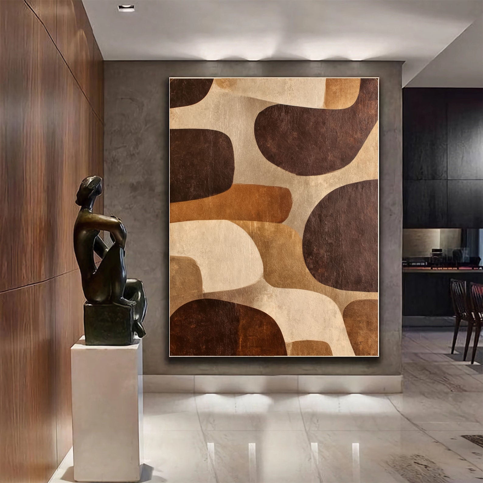 Textured Geometric Warmth | Brown Beige