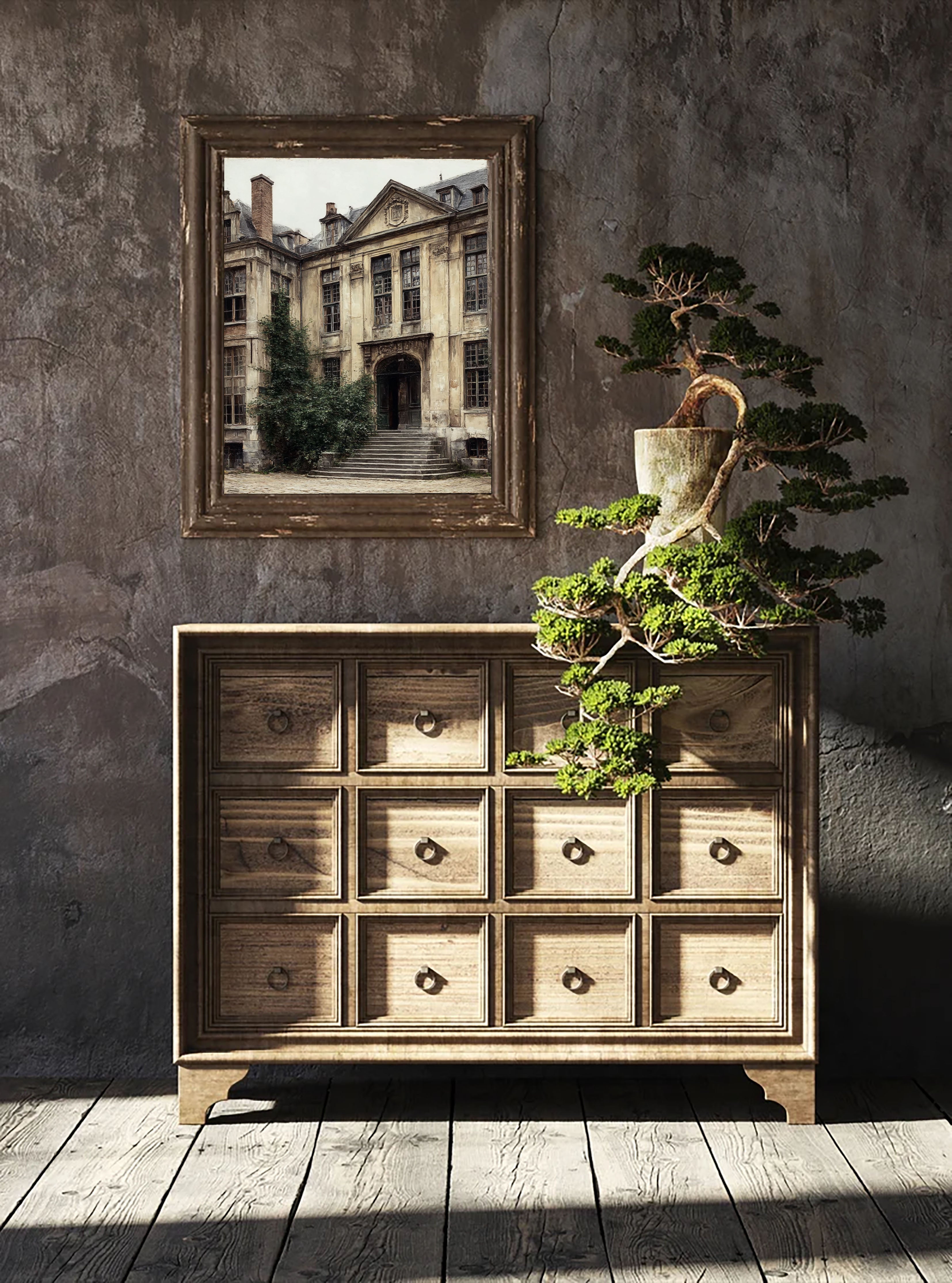 Textured Manor Elegance | Beige Gray