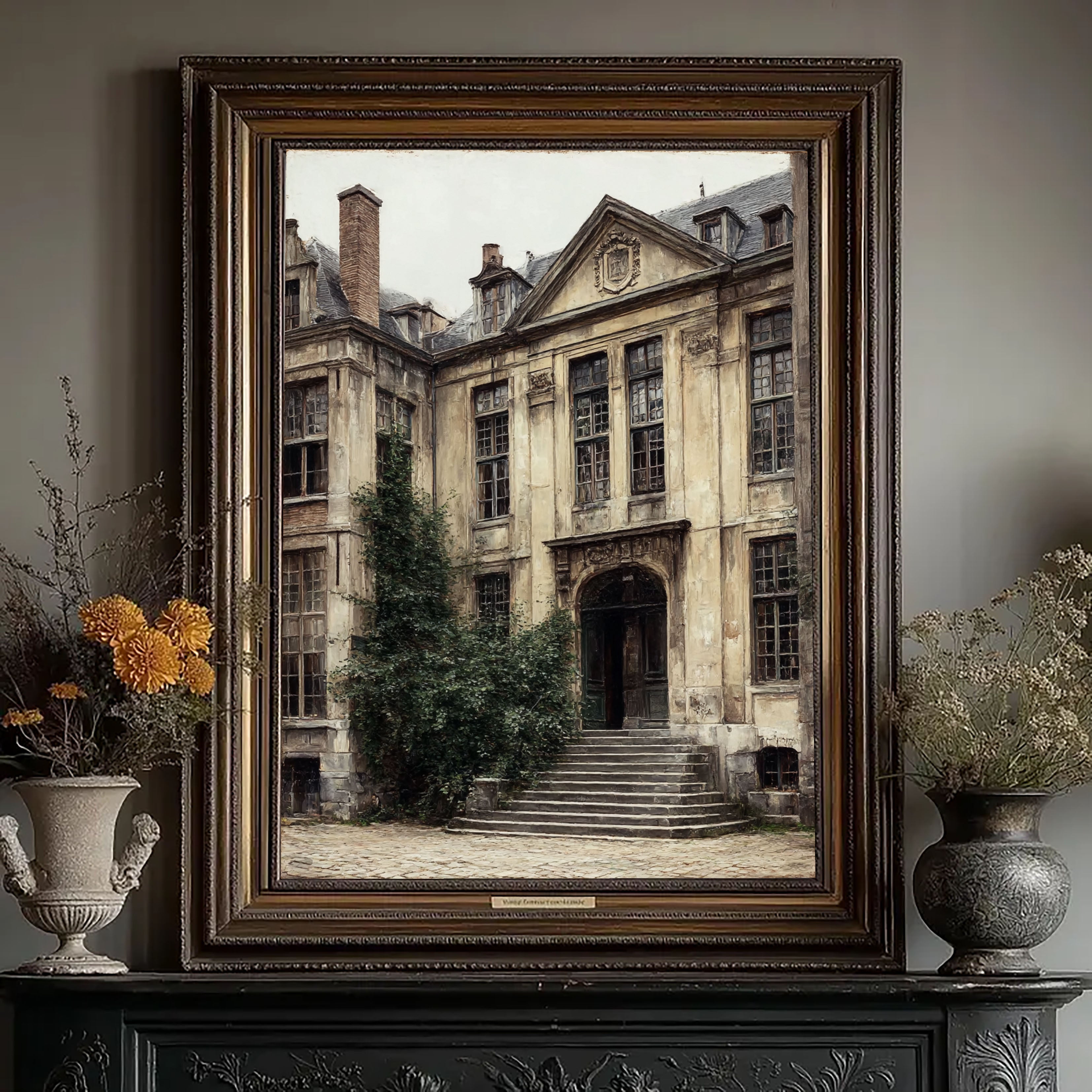 Textured Manor Elegance | Beige Gray