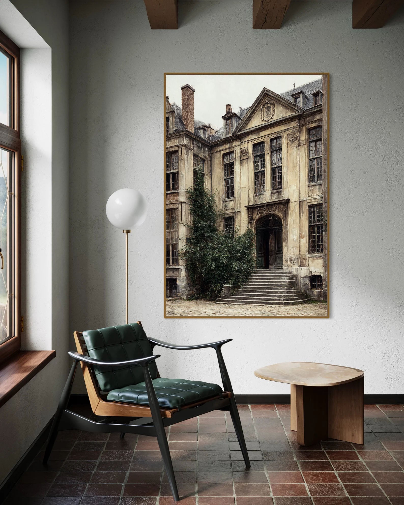 Textured Manor Elegance | Beige Gray