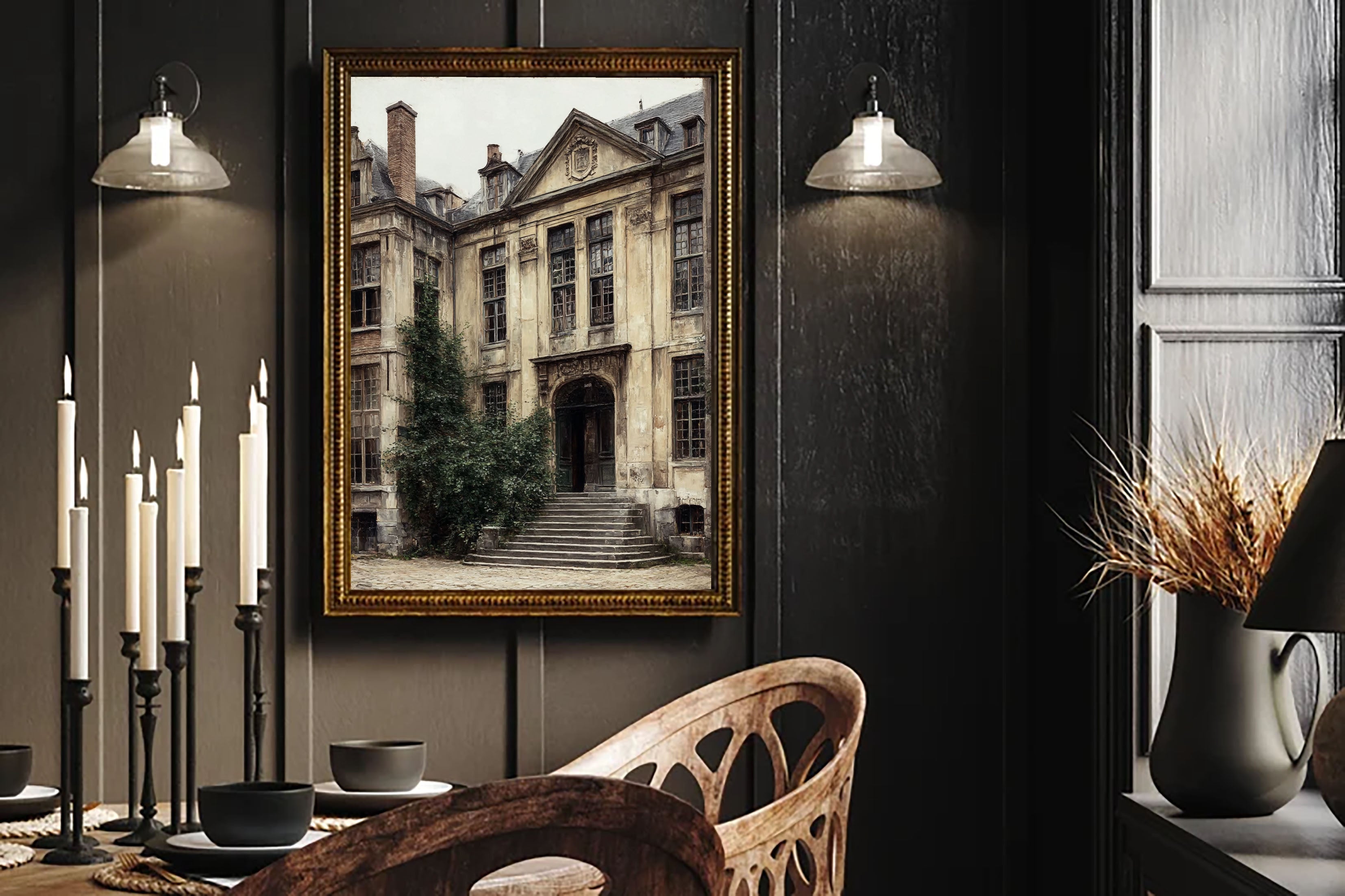 Textured Manor Elegance | Beige Gray