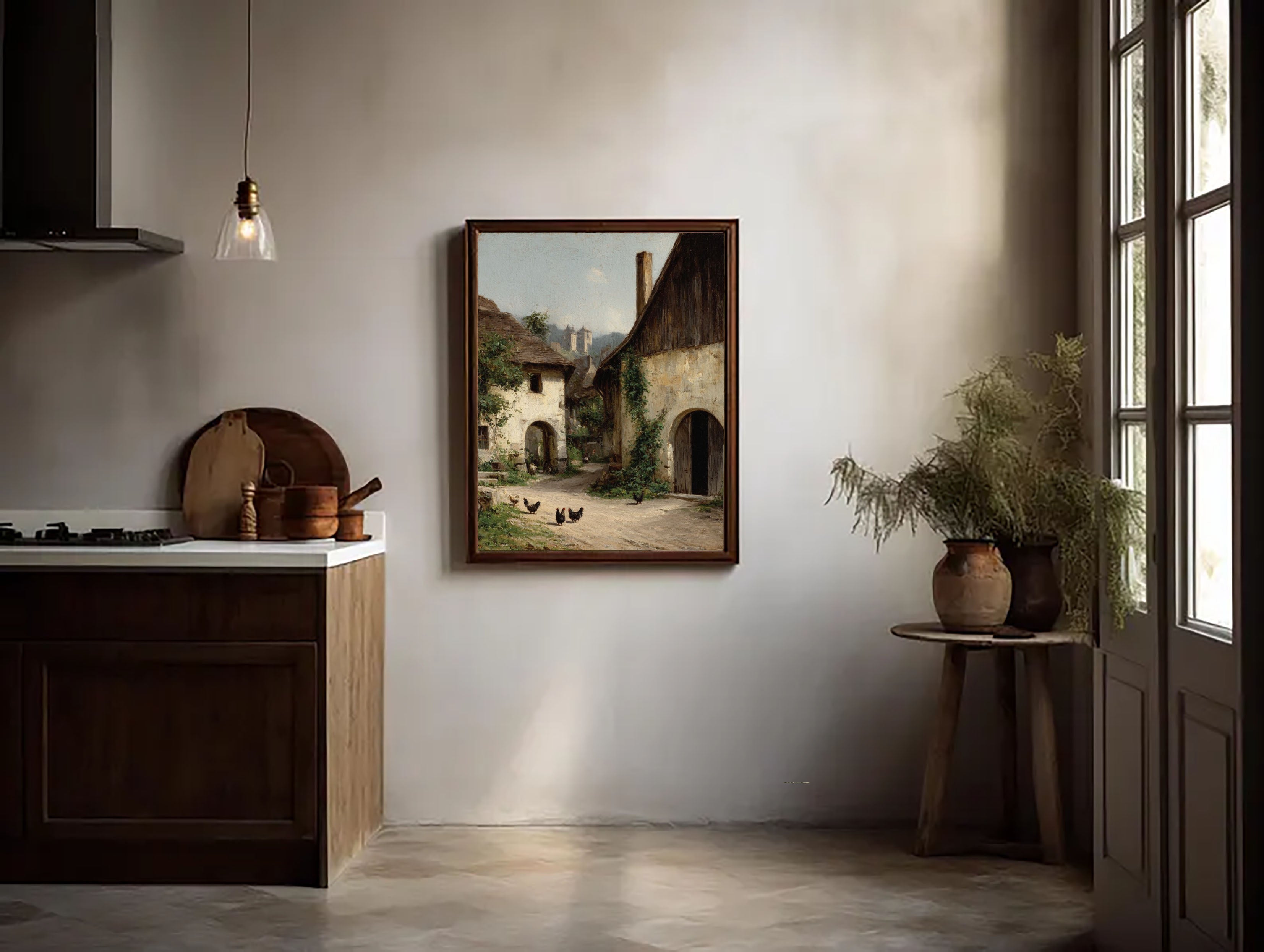 Textured Rural Charm | Beige Green