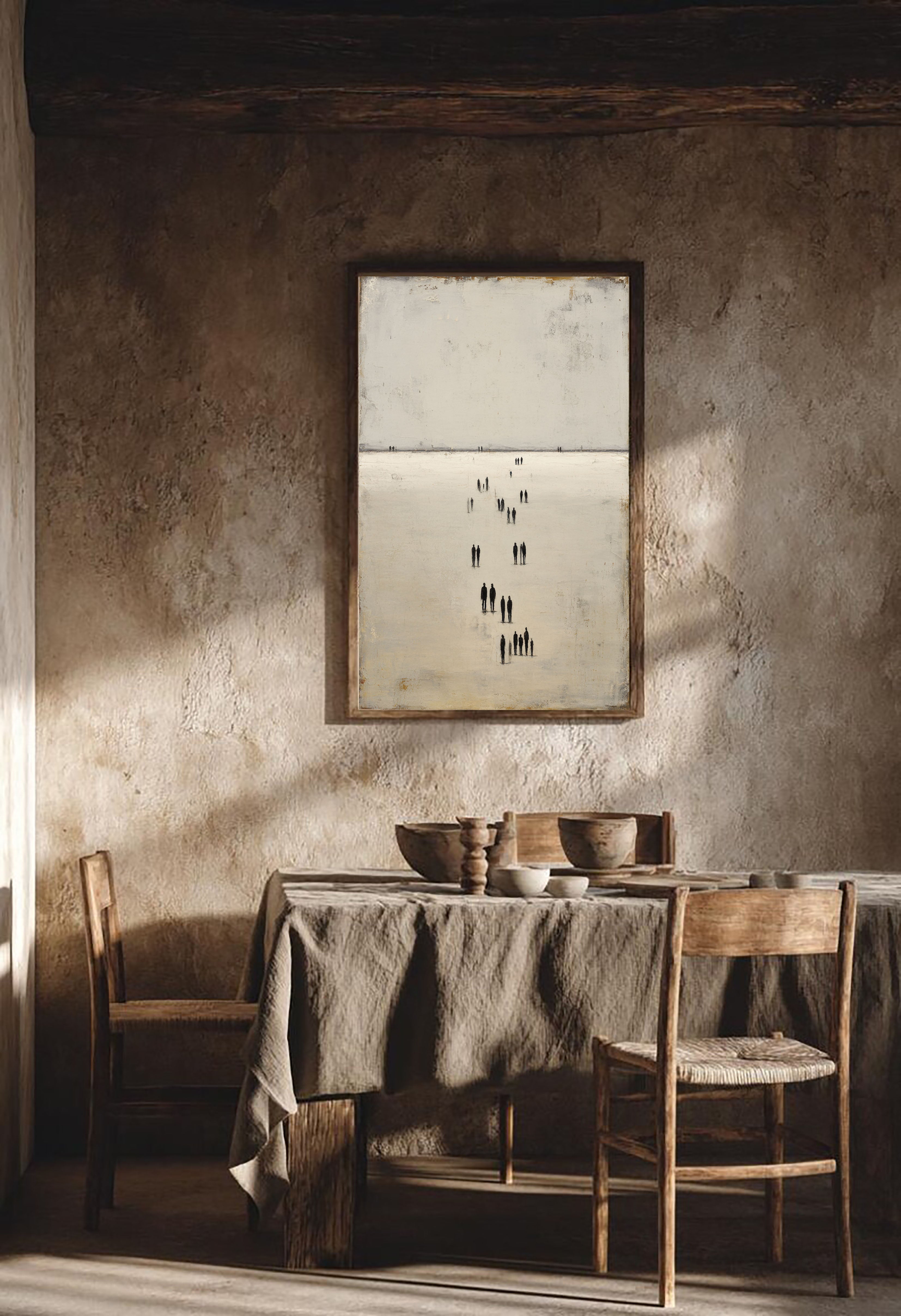 Textured Figure Serenity | Beige Black