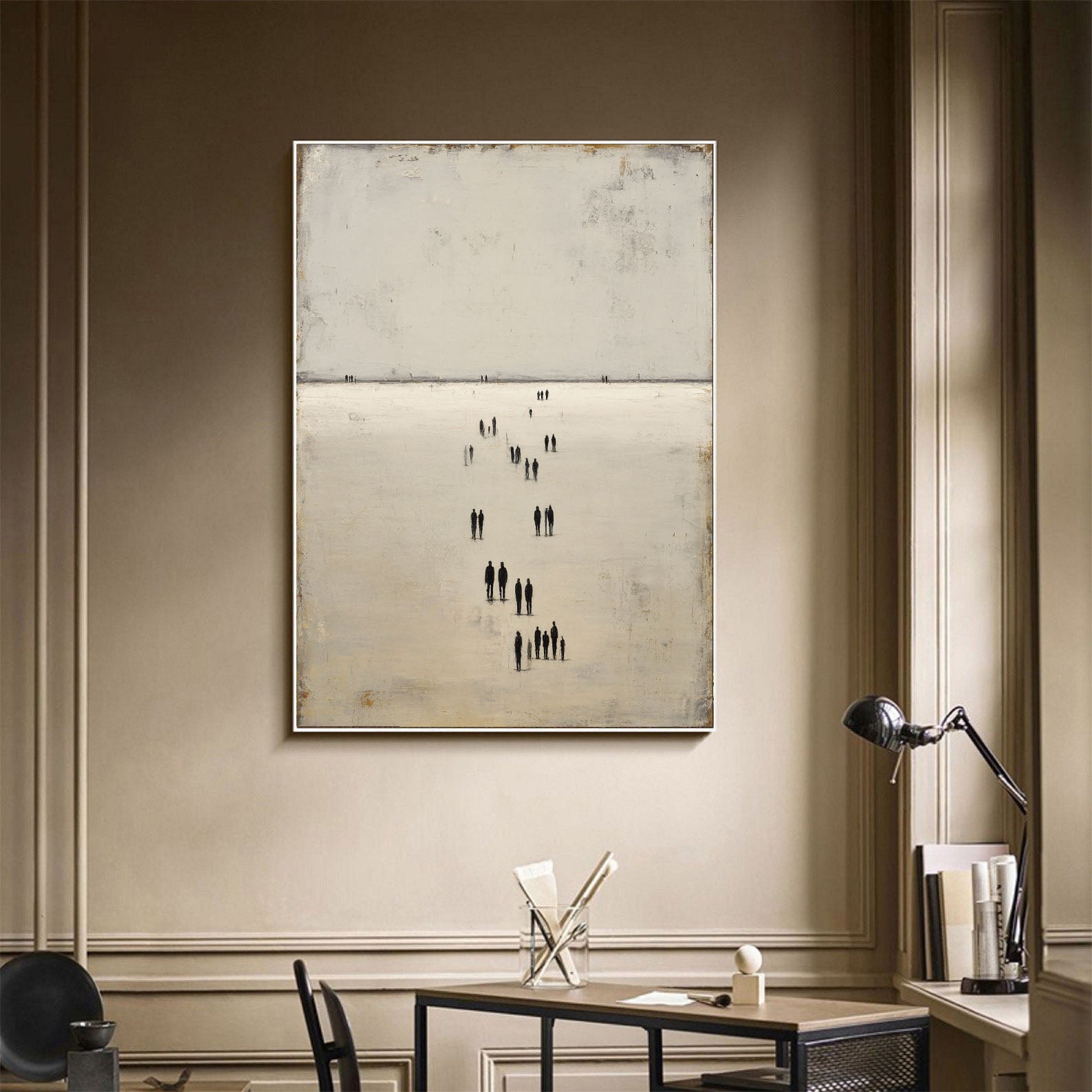 Textured Figure Serenity | Beige Black