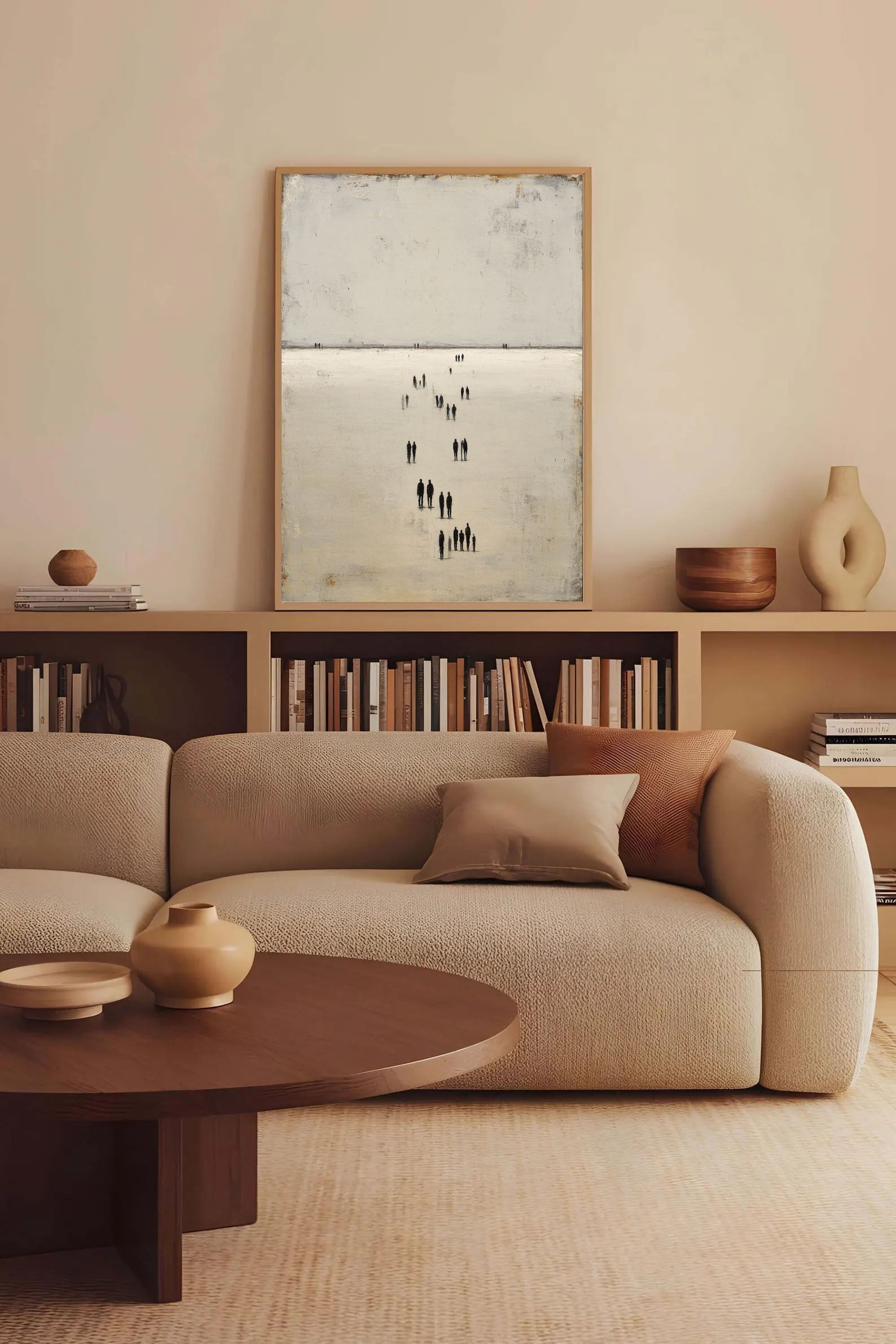 Textured Figure Serenity | Beige Black