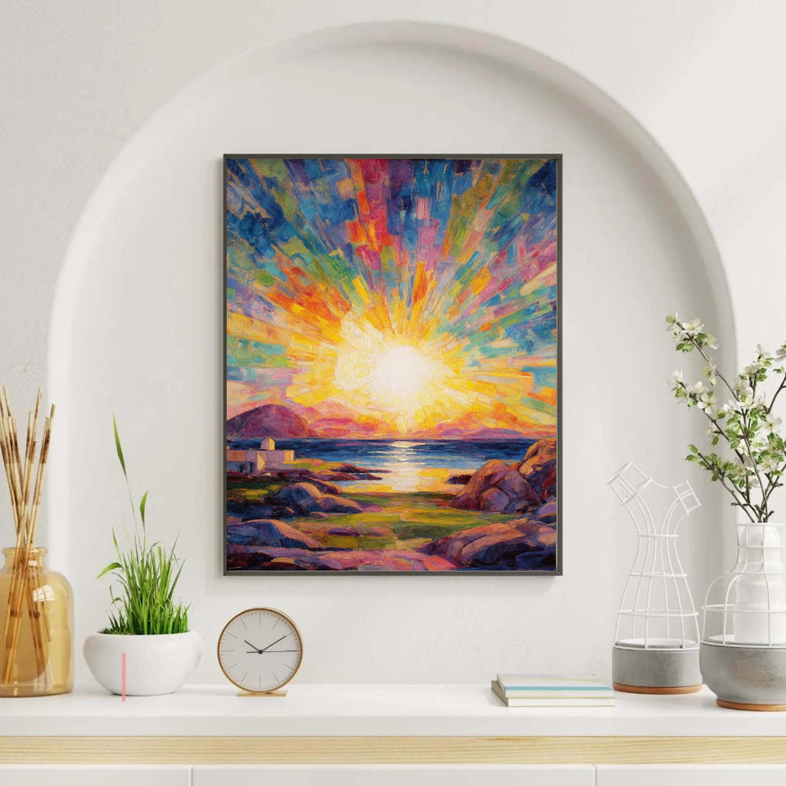 Textured Sunset Radiance | Colorful Horizo