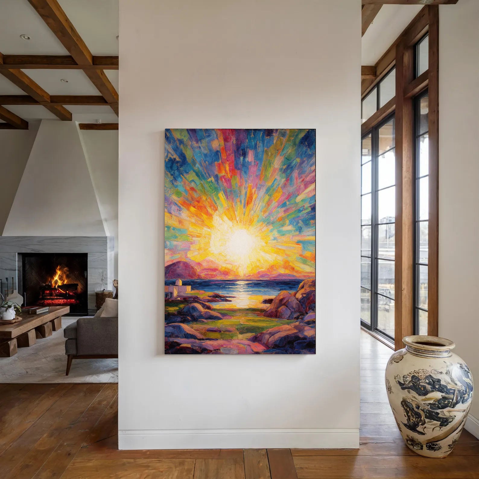 Textured Sunset Radiance | Colorful Horizo