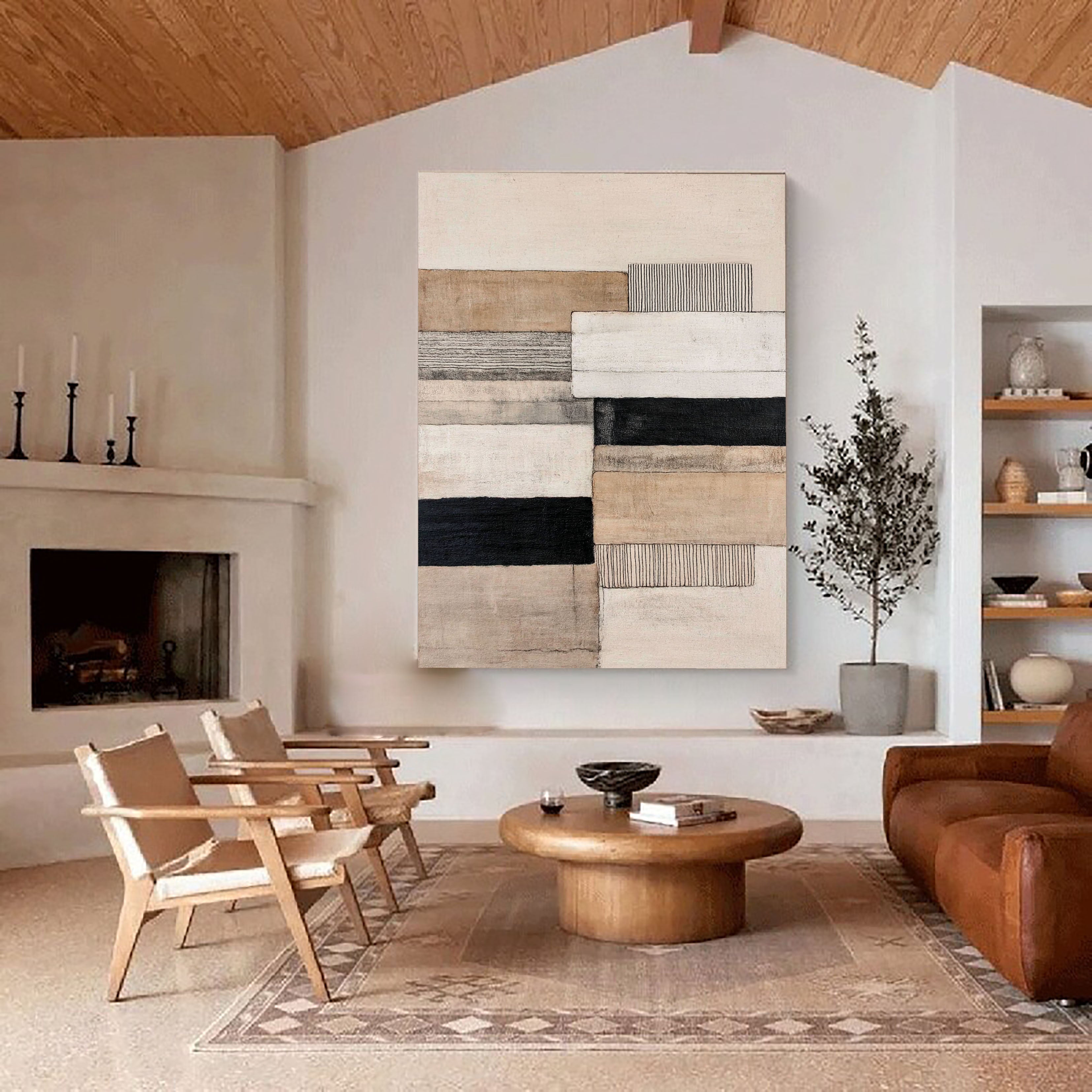 Textured Block Elegance | Neutral Tone