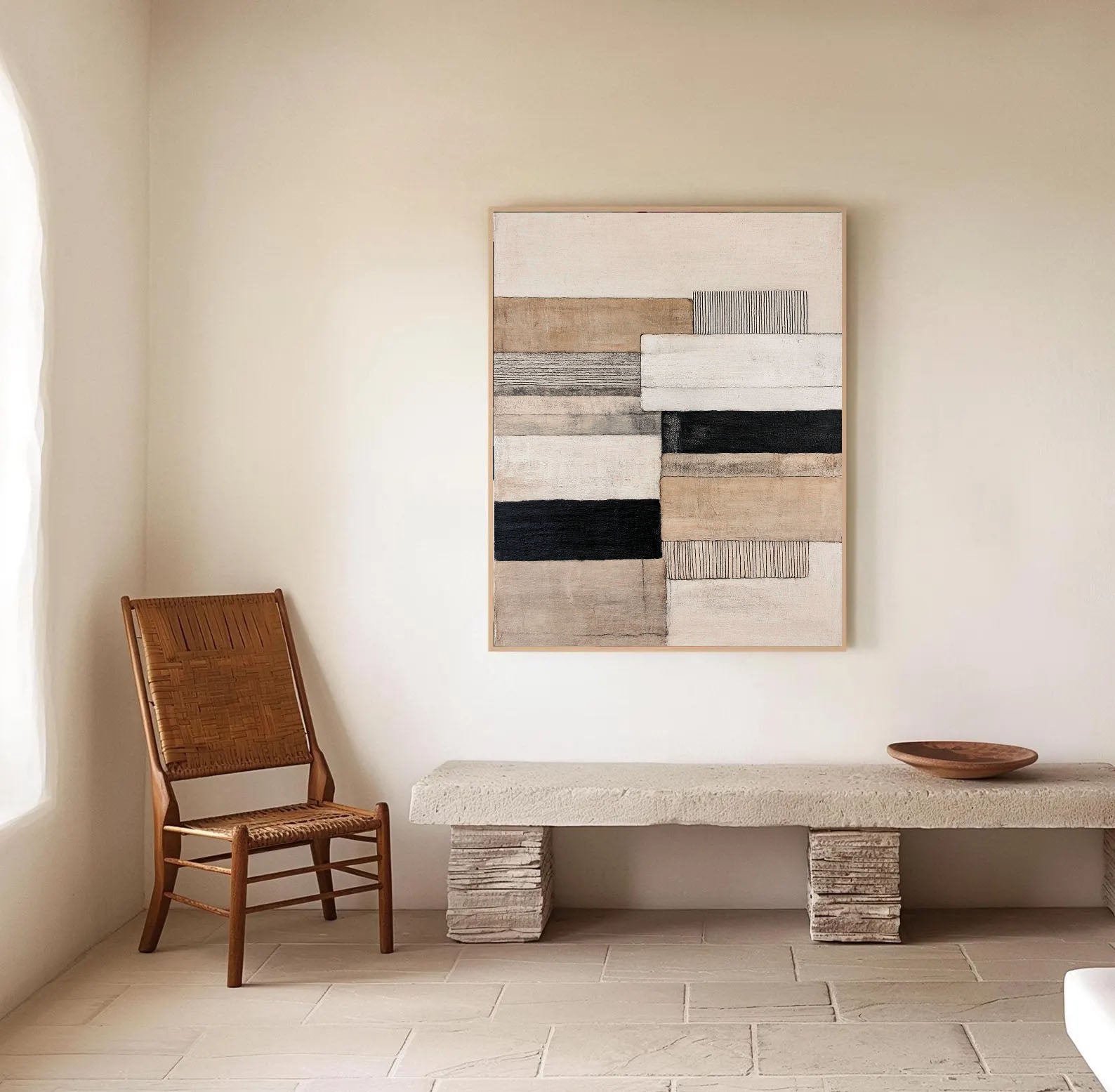 Textured Block Elegance | Neutral Tone