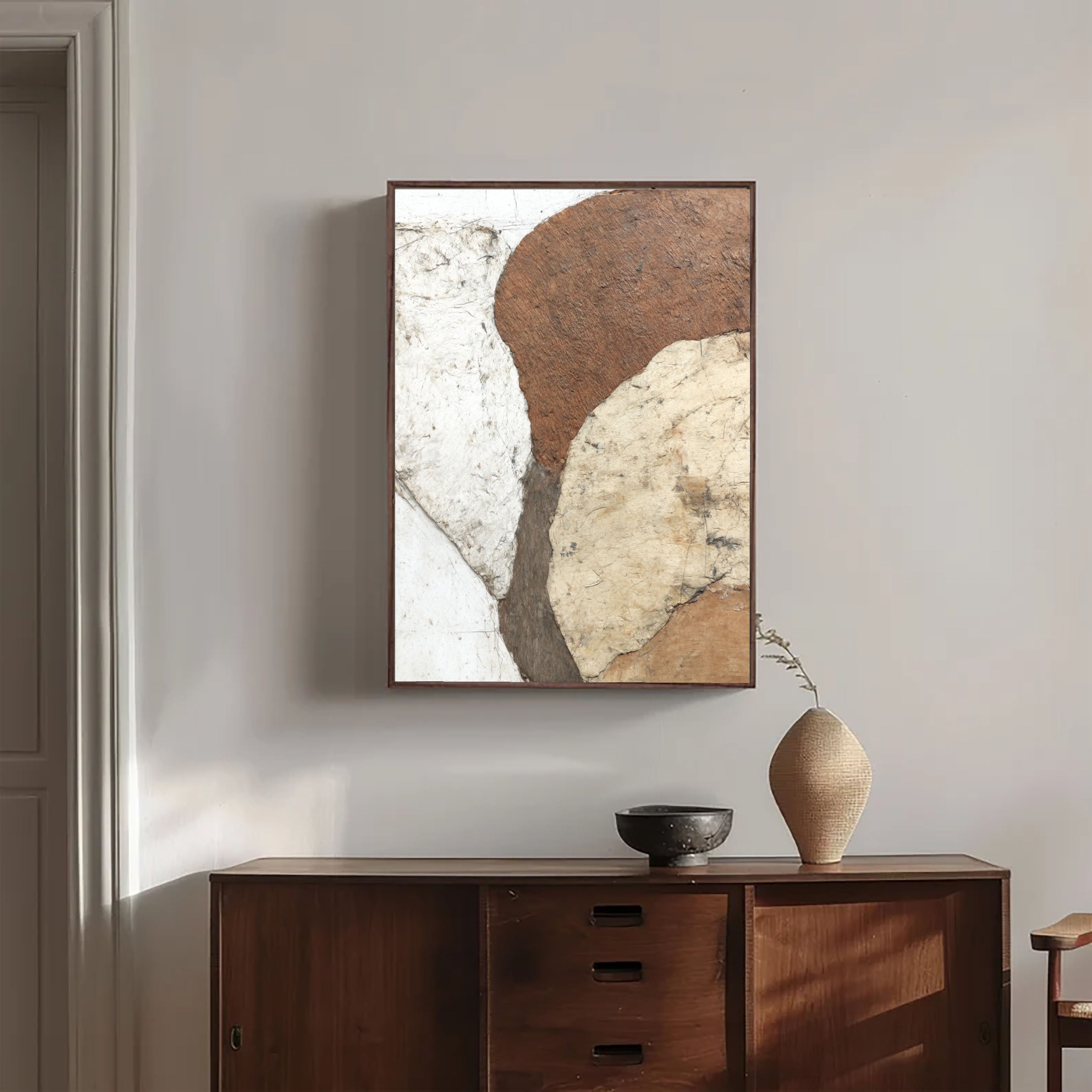Textured Geometric Earth | Brown Accent