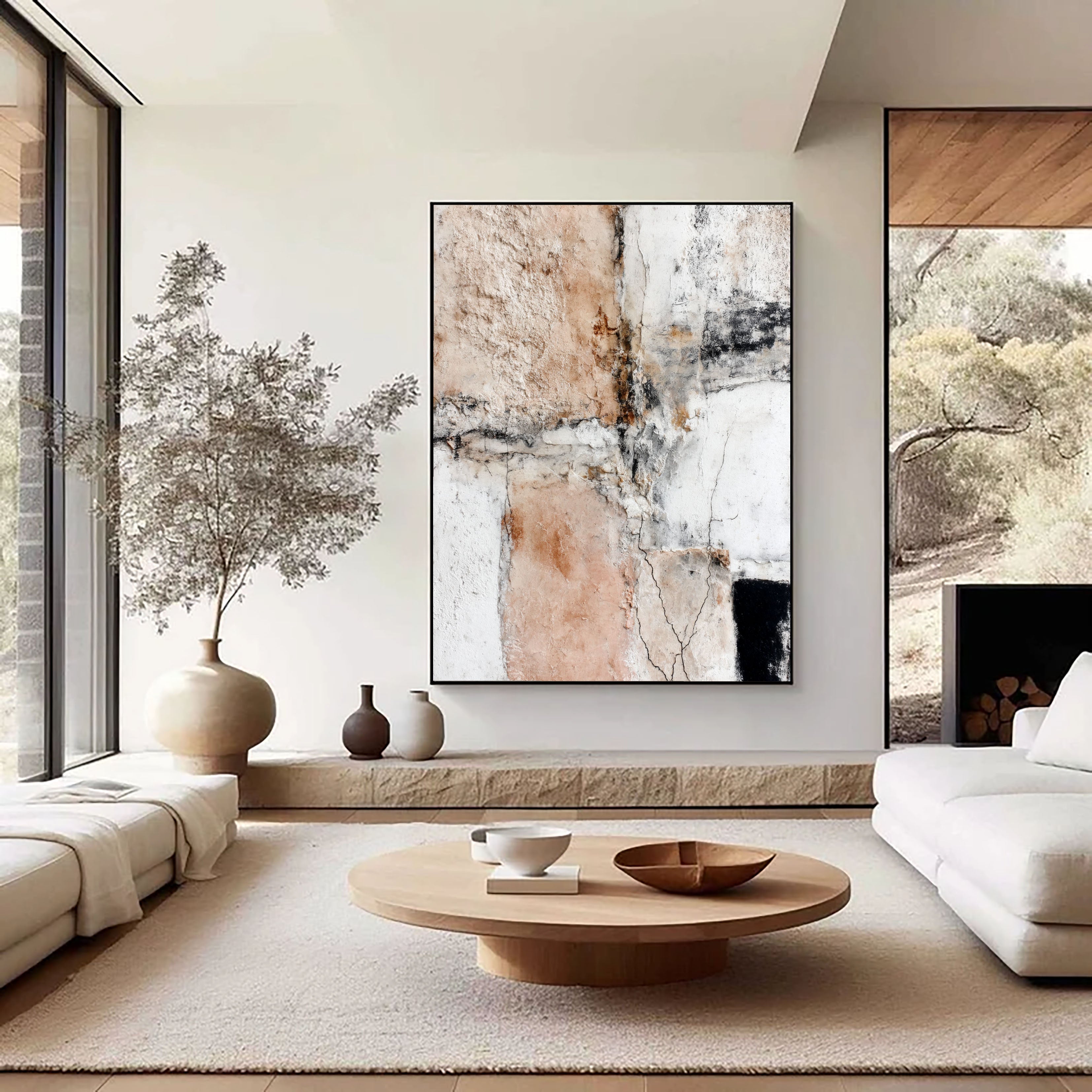 Textured Earthy Artistry | Neutral Crack