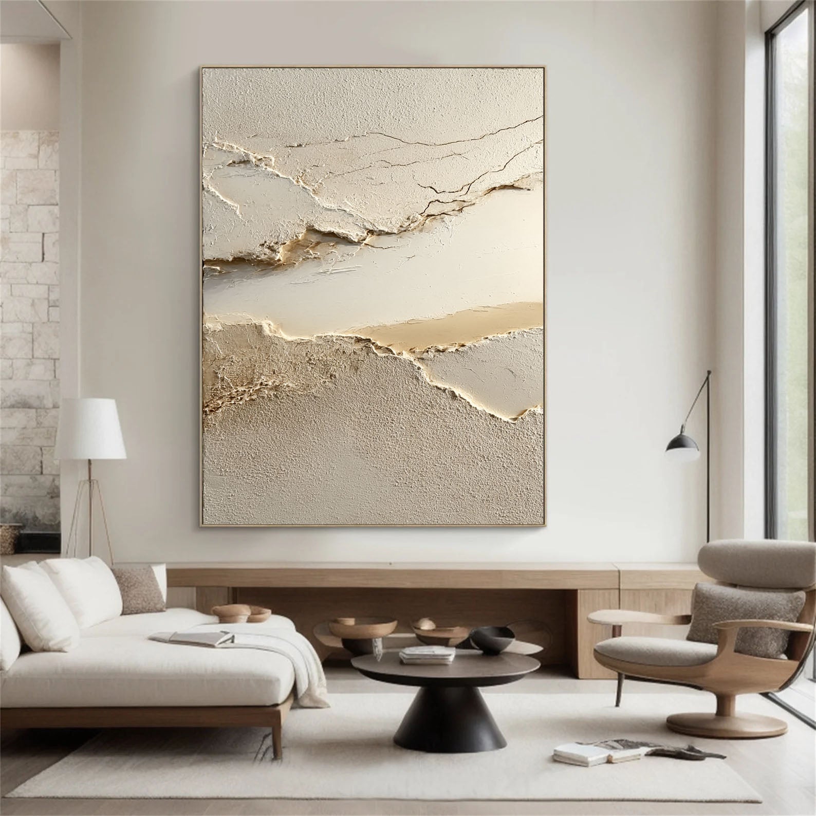 Textured Earthy Flow | Beige Vein