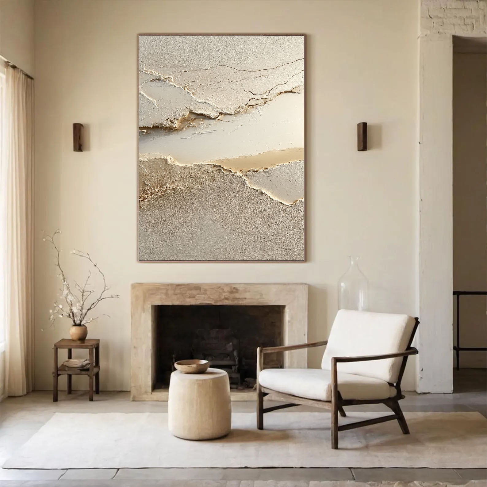 Textured Earthy Flow | Beige Vein