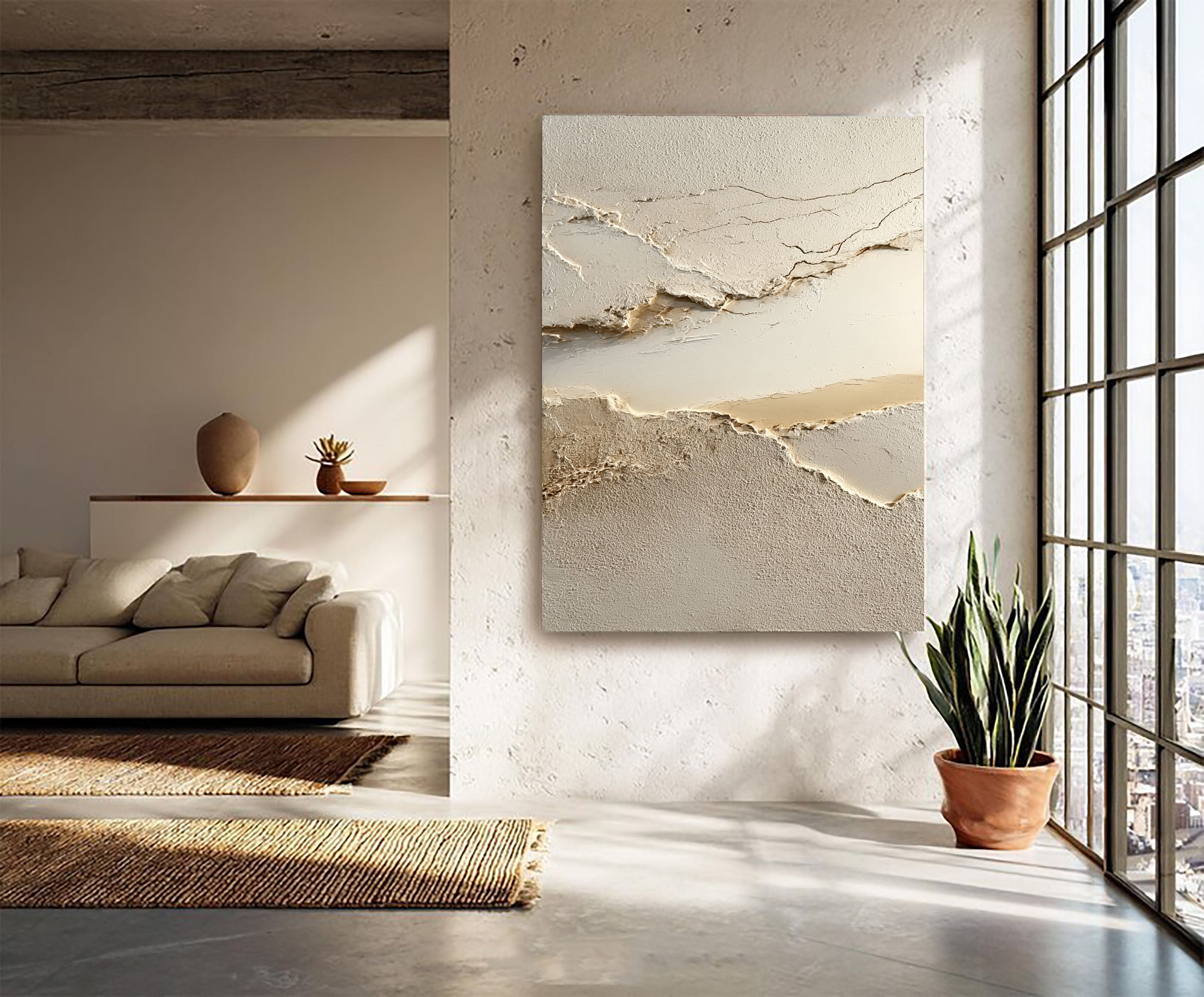 Textured Earthy Flow | Beige Vein