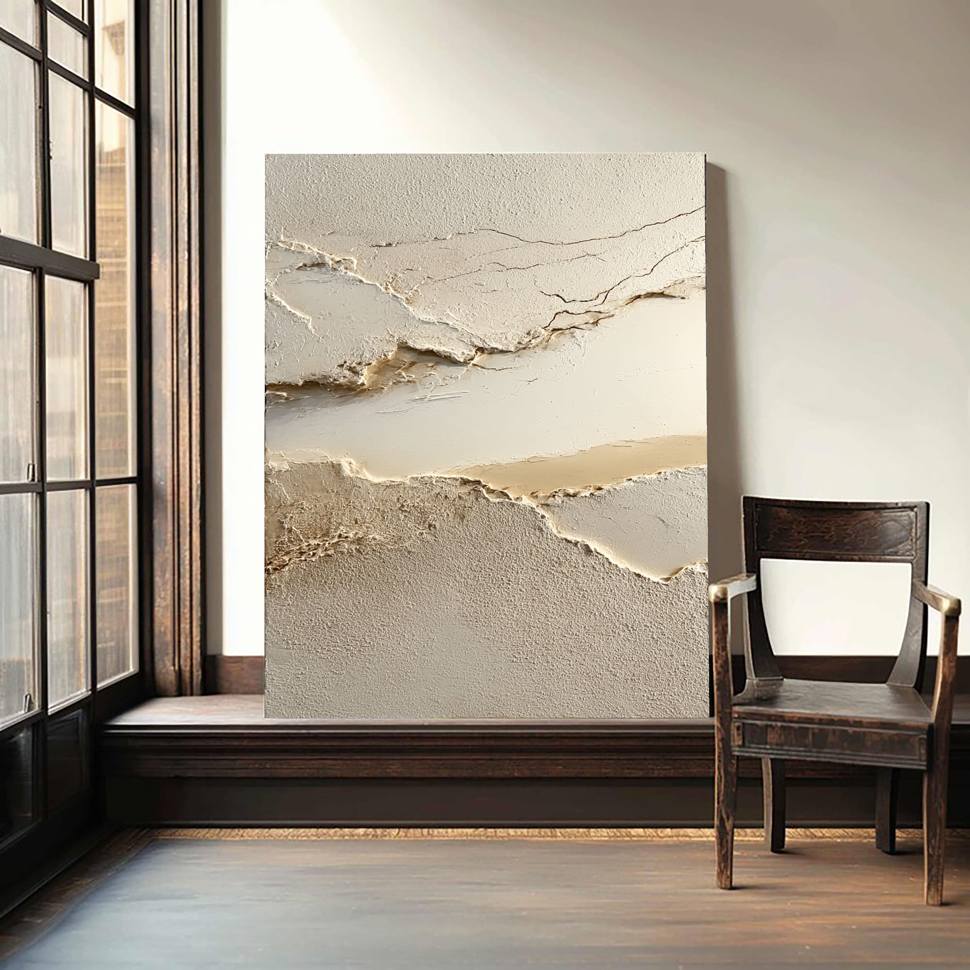Textured Earthy Flow | Beige Vein