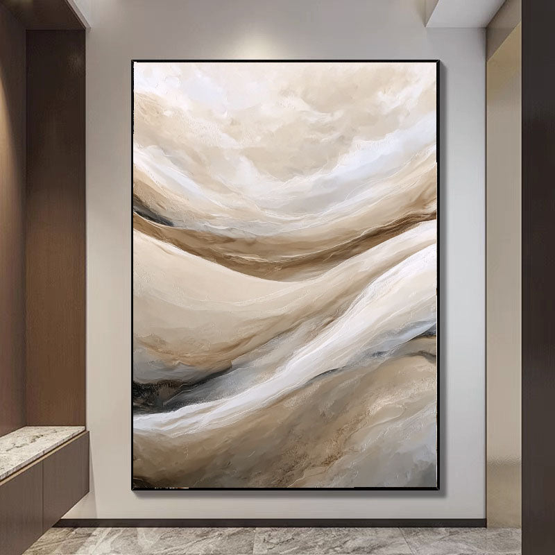 Textured Landscape Flow | Beige Wave