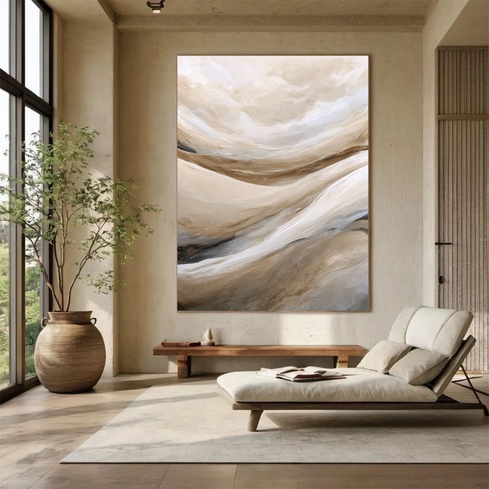 Textured Landscape Flow | Beige Wave