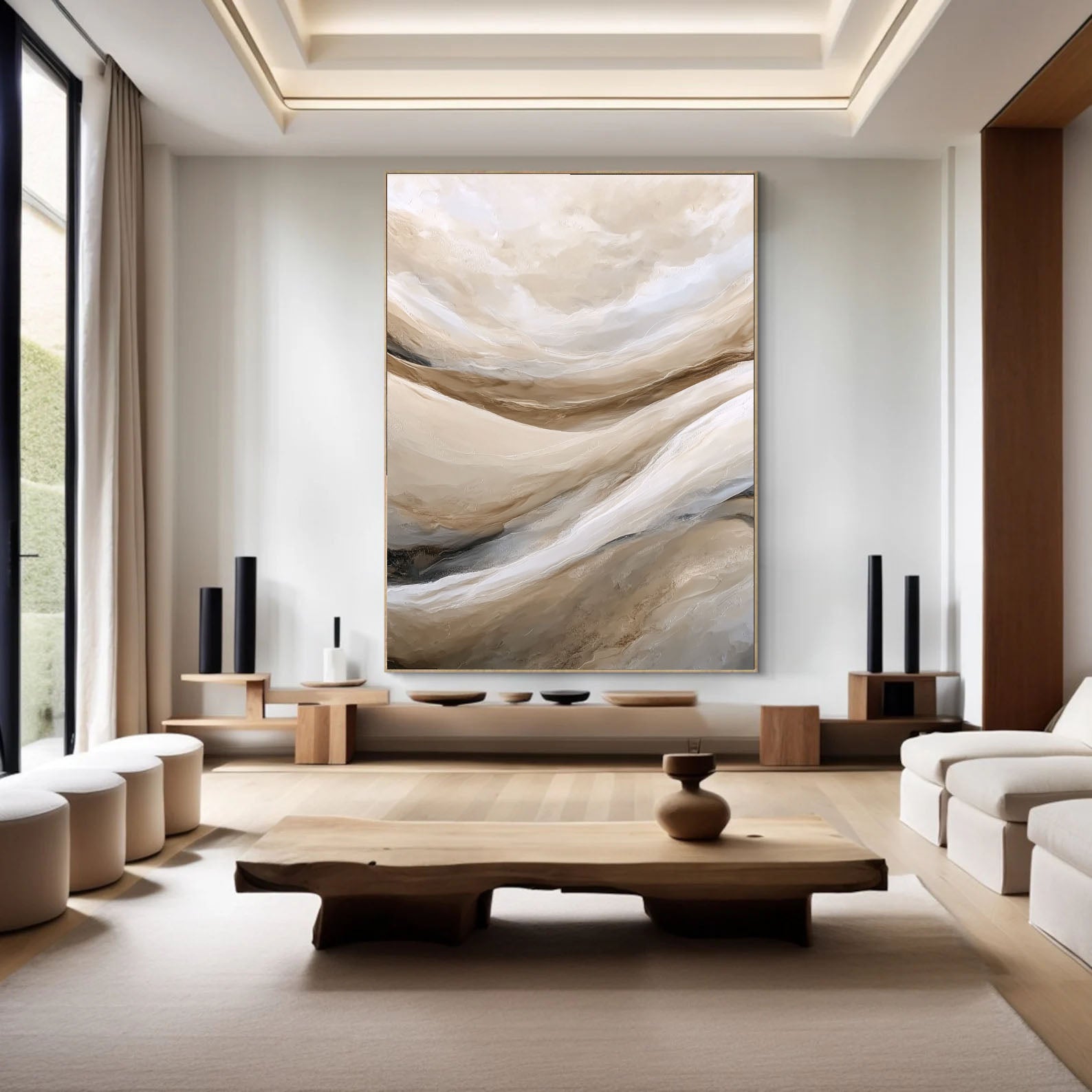 Textured Landscape Flow | Beige Wave