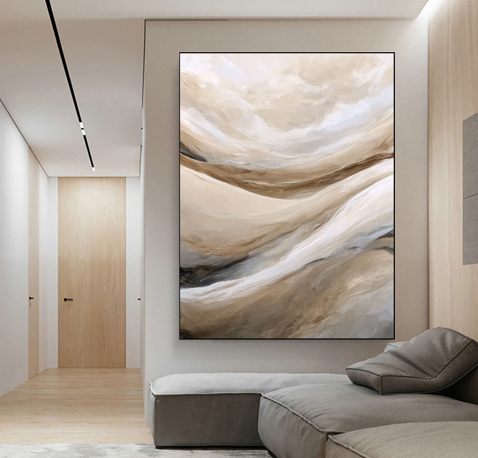 Textured Landscape Flow | Beige Wave