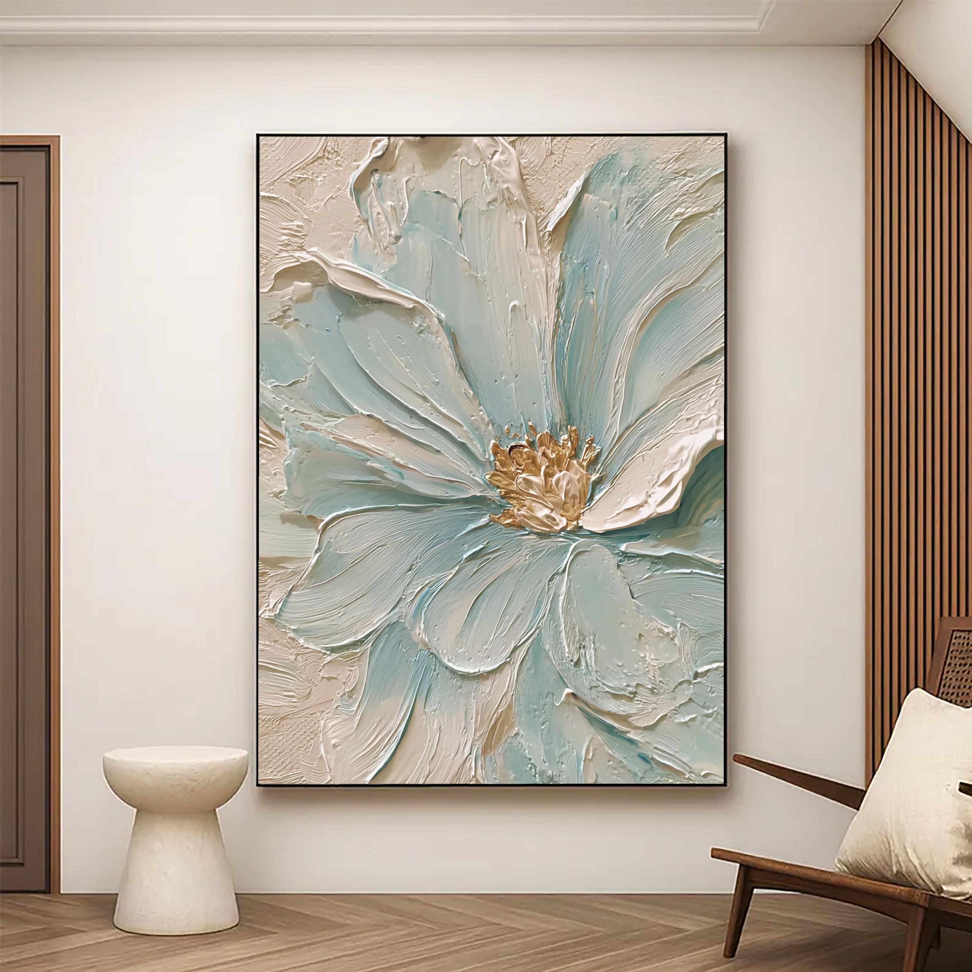Textured Aqua Blooms | Gilded Core