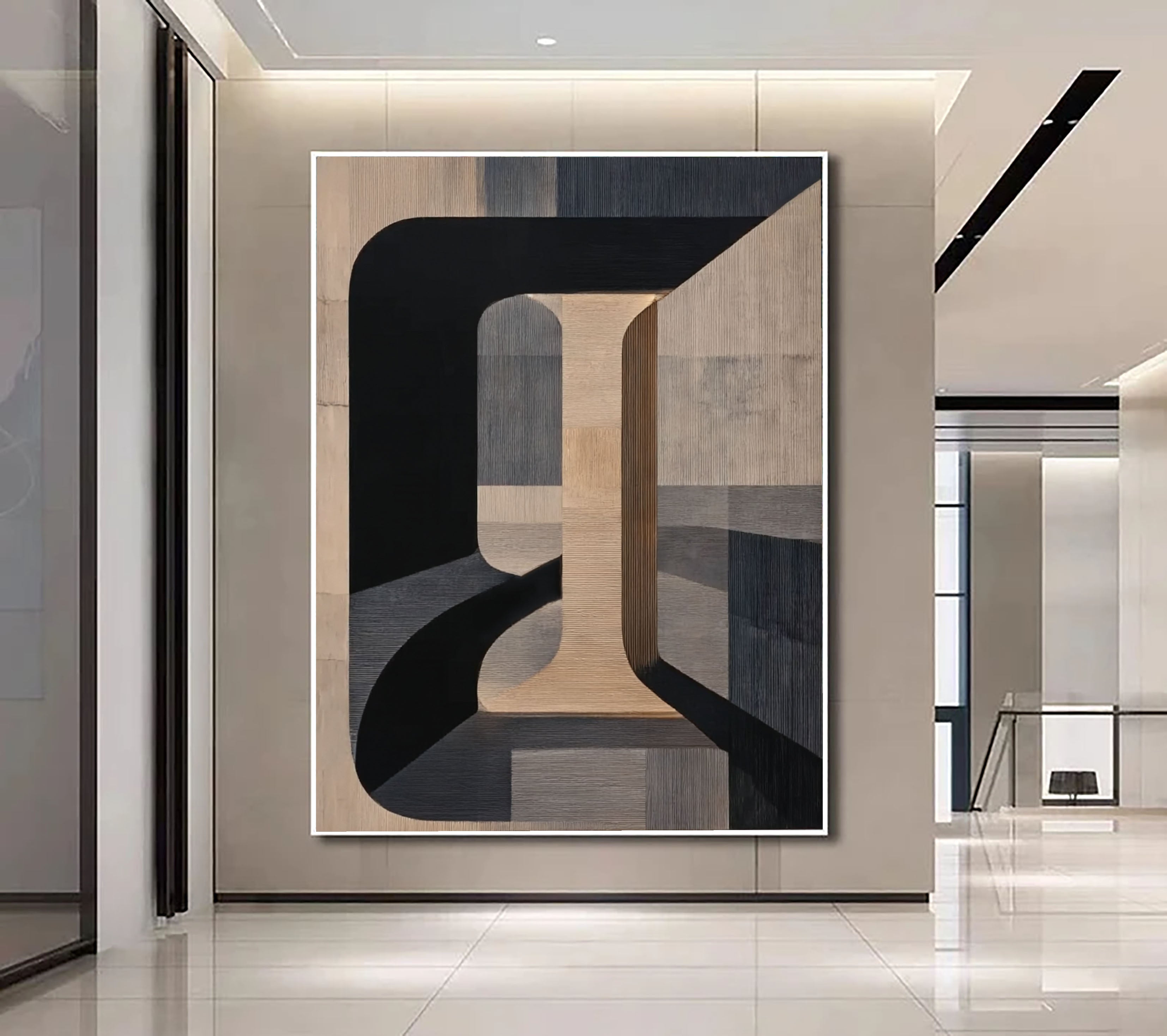 Textured Geometric Depth | Beige Arch