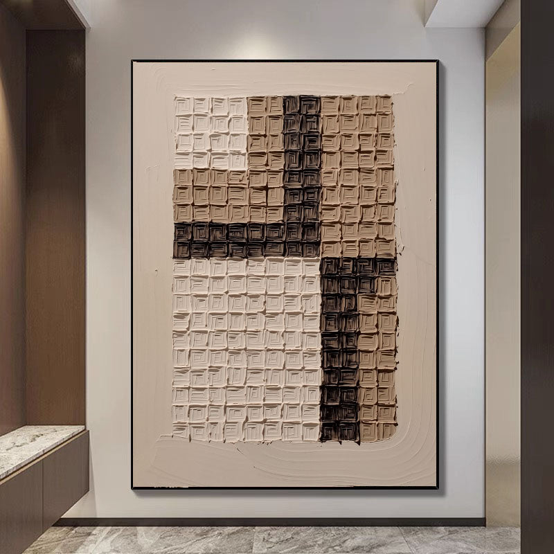 Textured Grid Relief | Neutral Tones