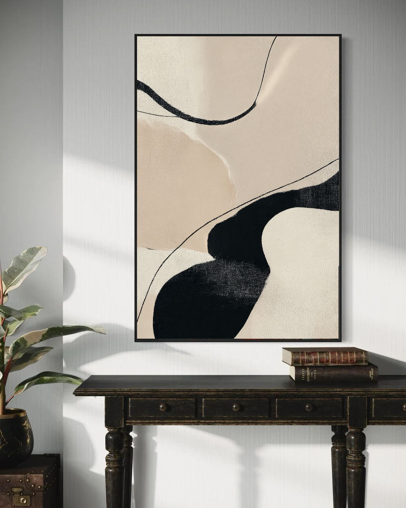 Textured Curved Minimalism | Beige Flow