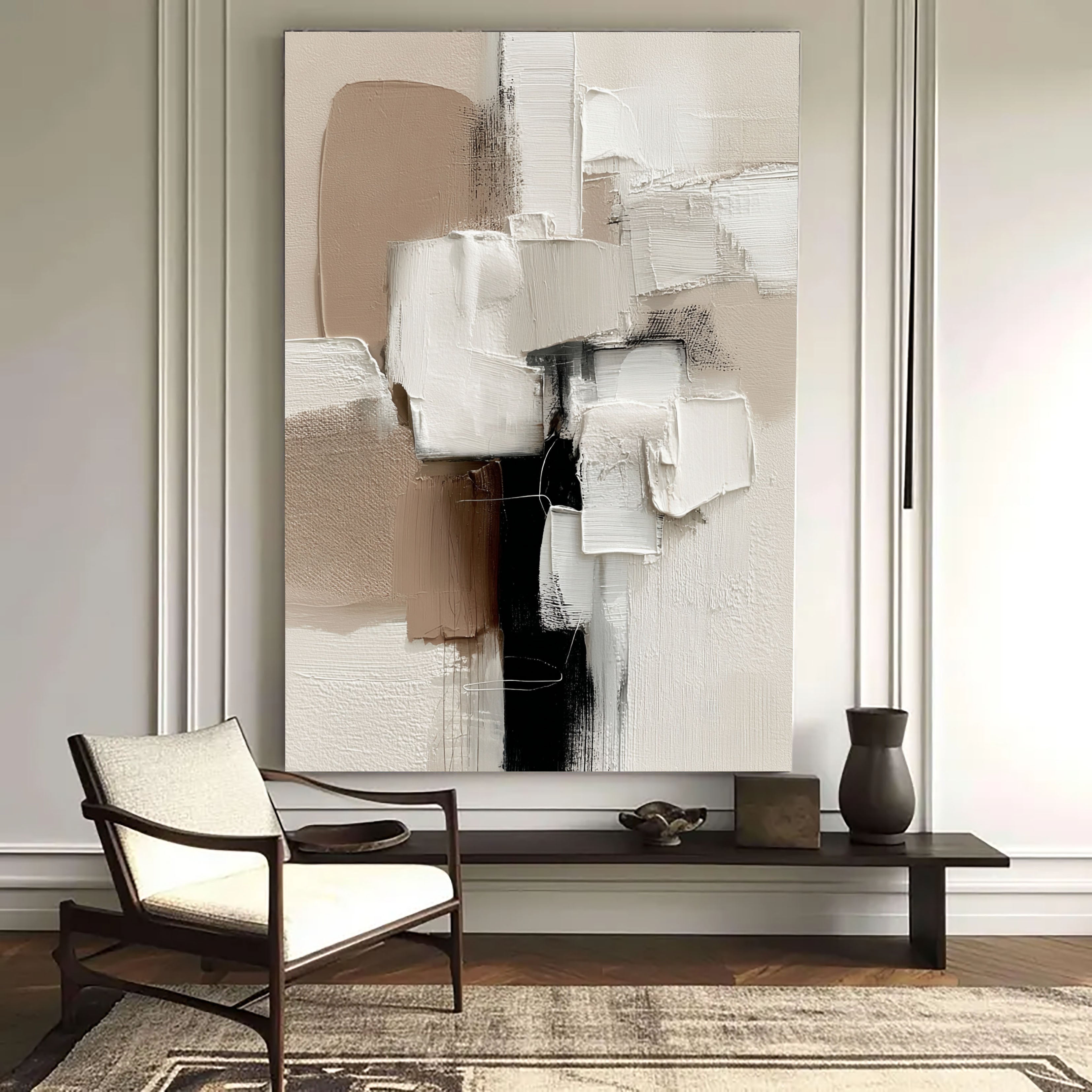 Textured Neutral Blocks | Ivory Noir