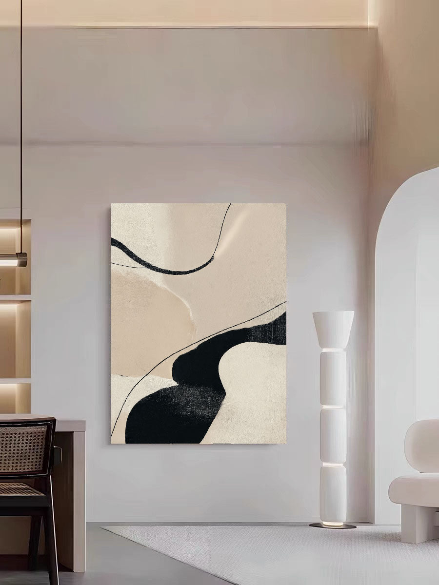 Textured Curved Minimalism | Beige Flow