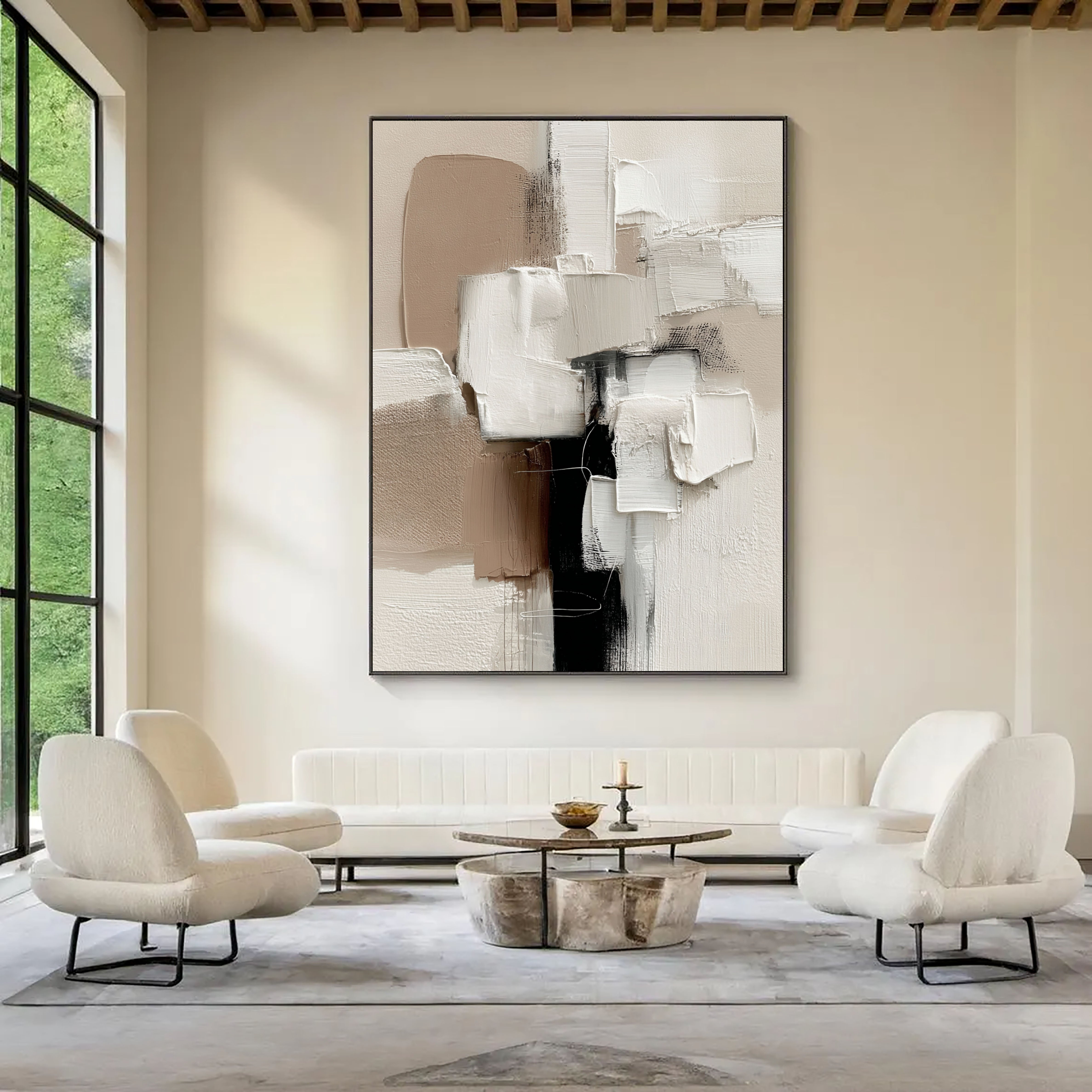 Textured Neutral Blocks | Ivory Noir