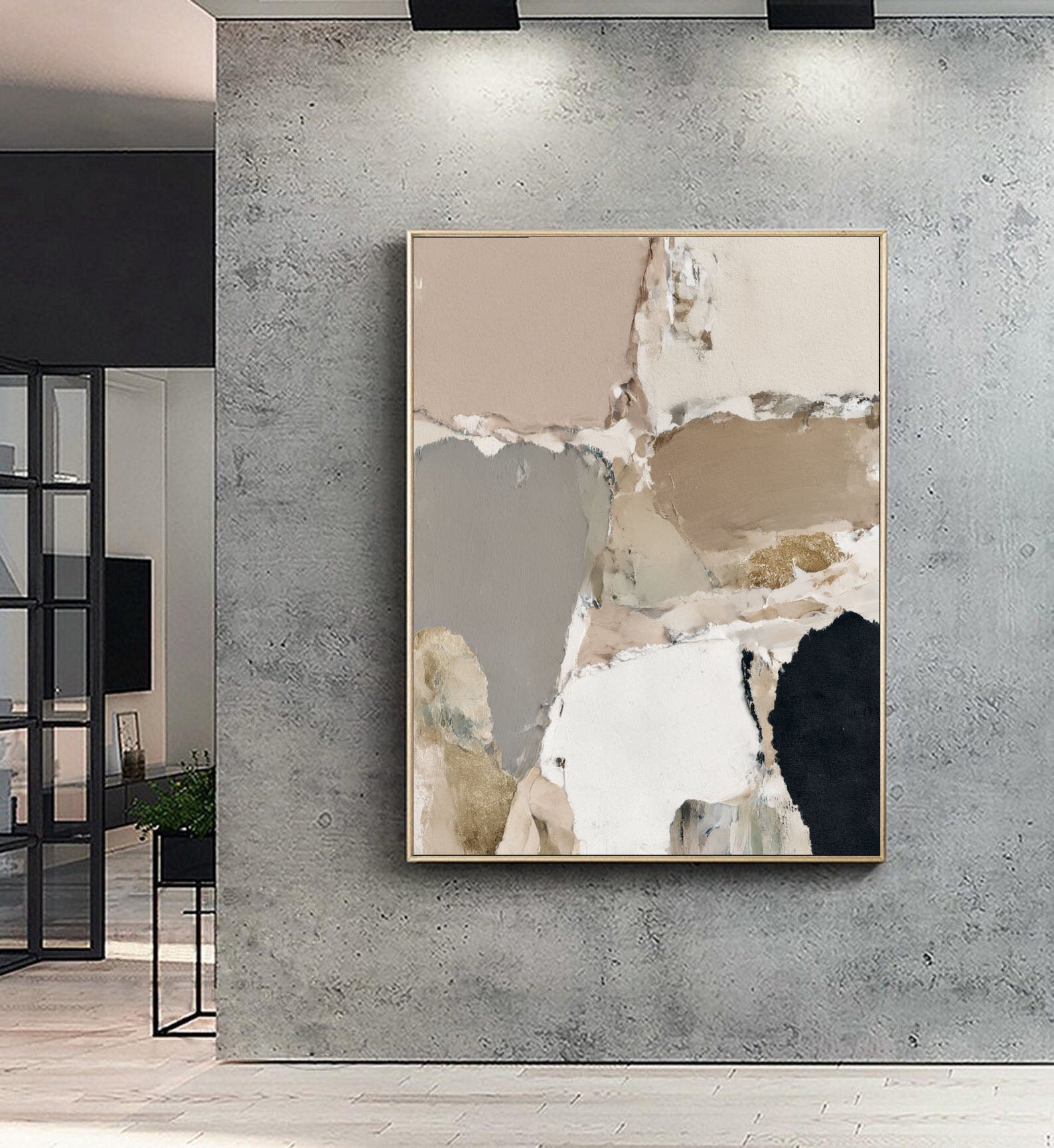 Textured Neutral Opulence | Gold Accent