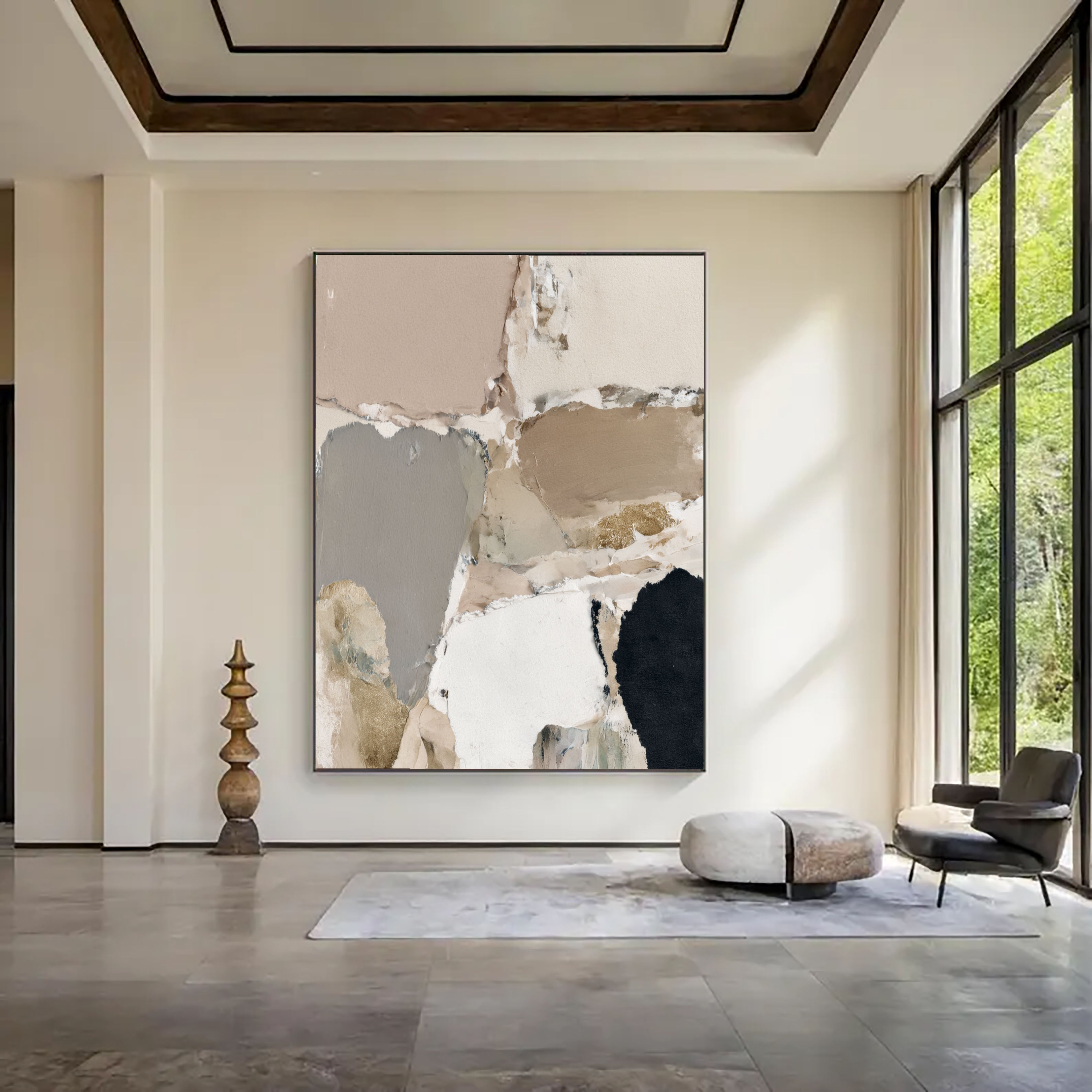 Textured Neutral Opulence | Gold Accent