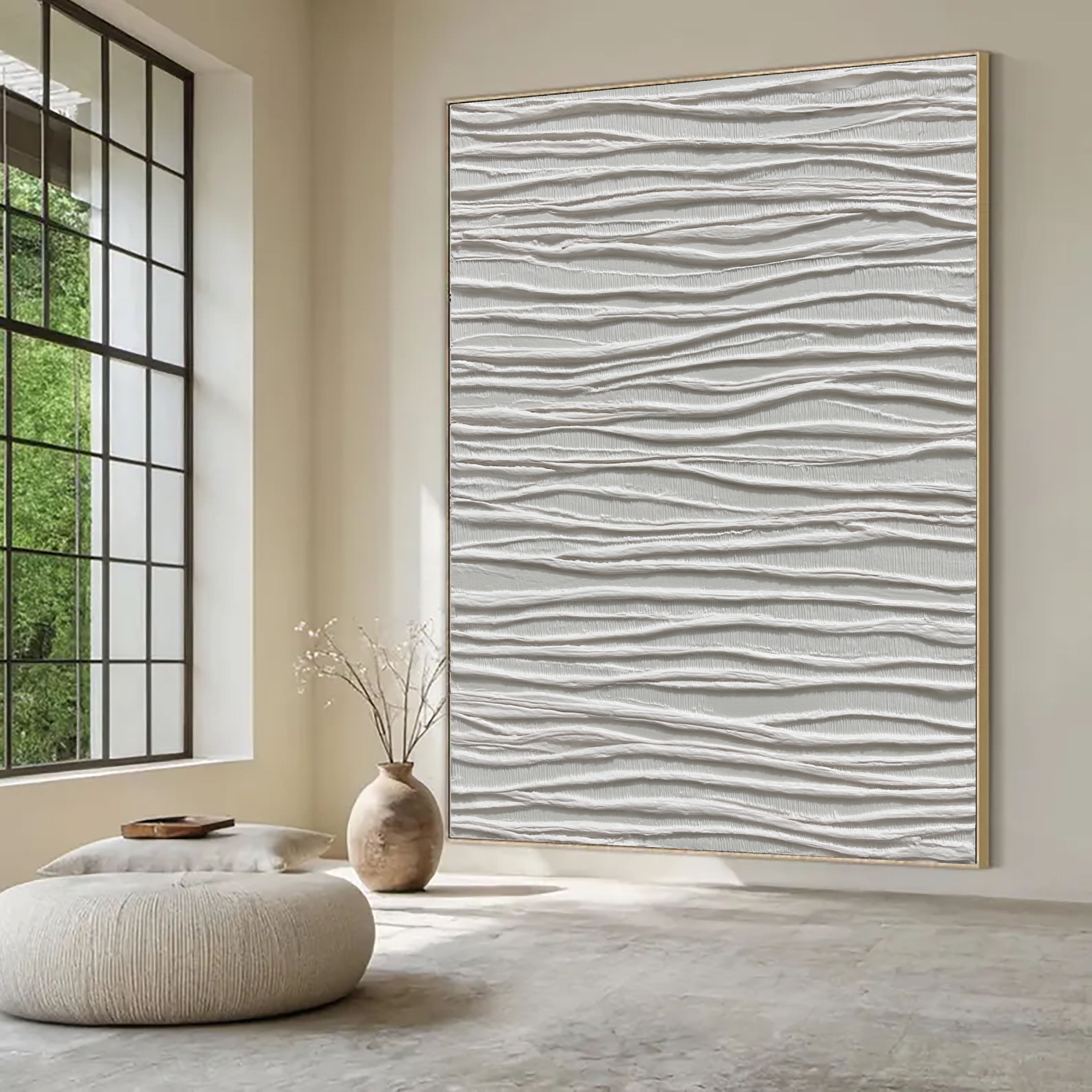Textured Wavy Elegance | Ivory Ripples