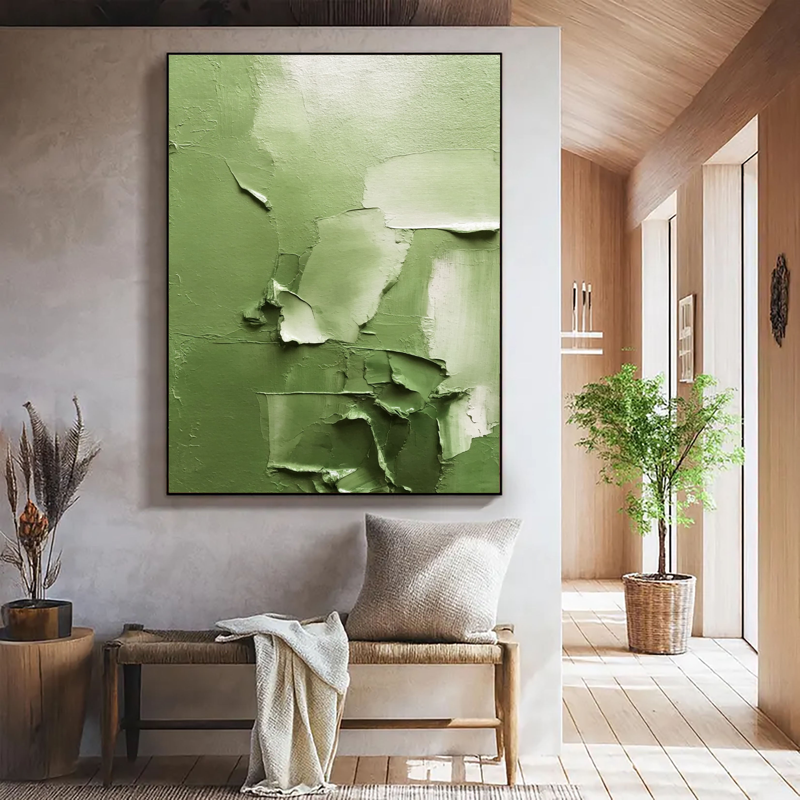 Textured Verdant Layers | Sage Ivory