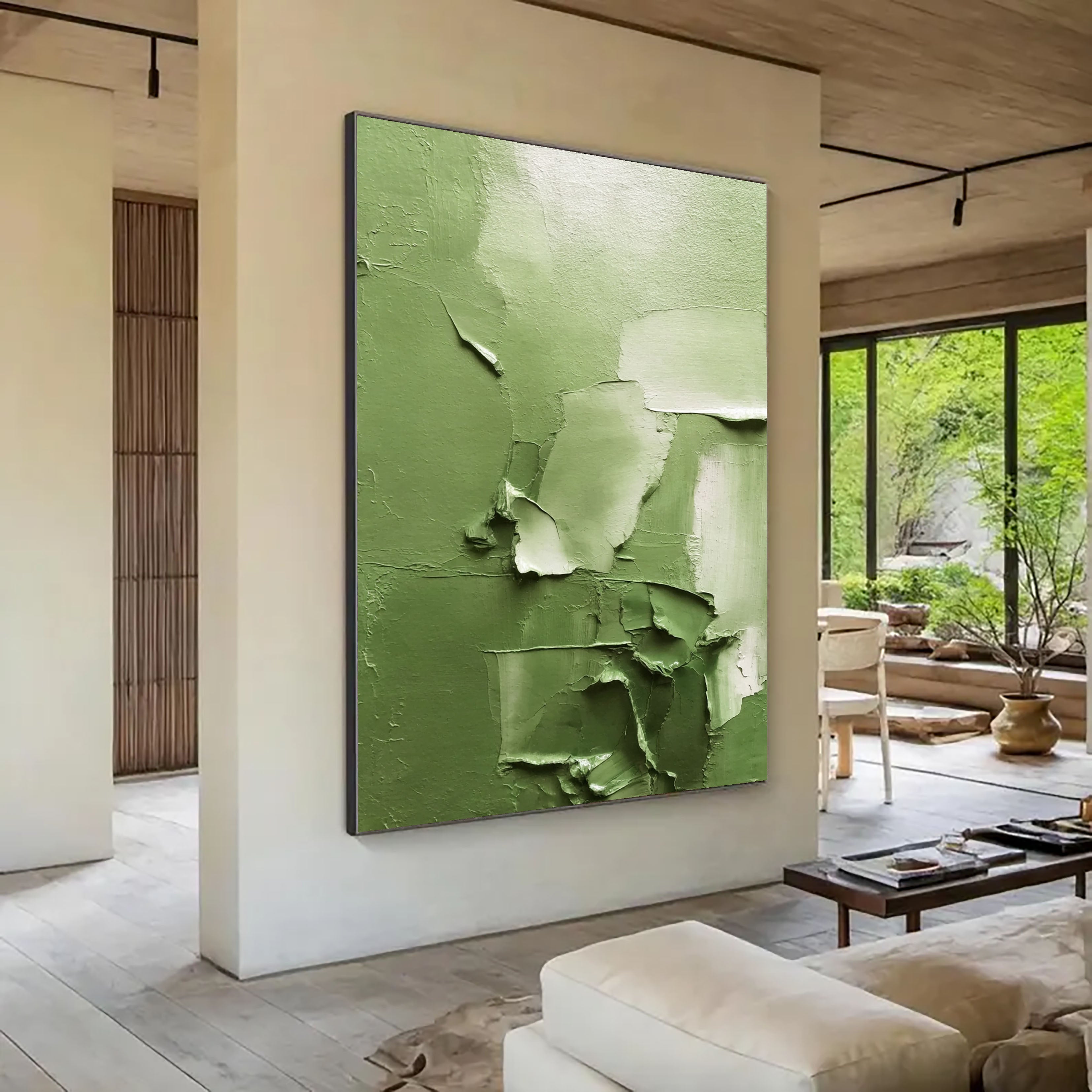 Textured Verdant Layers | Sage Ivory