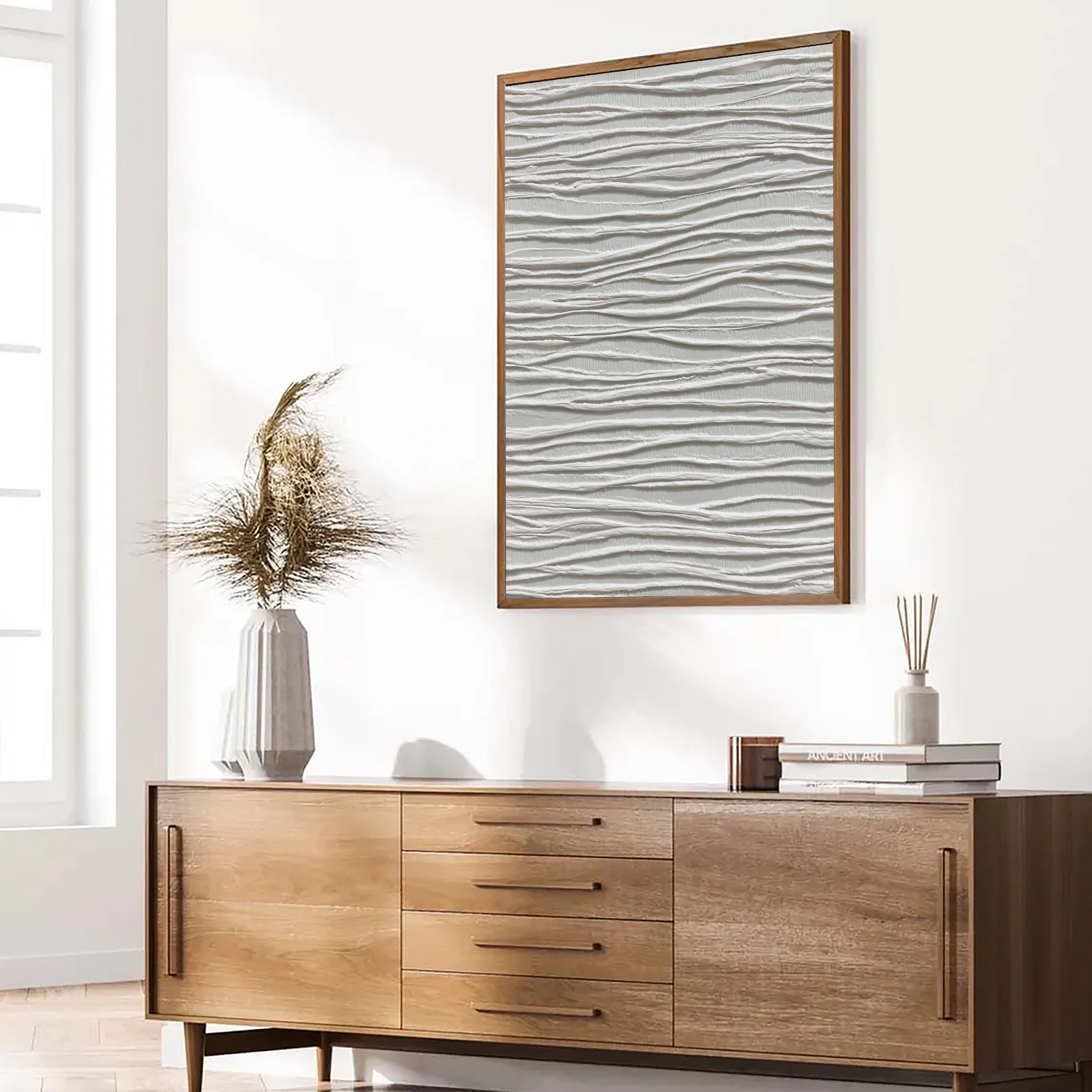 Textured Wavy Elegance | Ivory Ripples