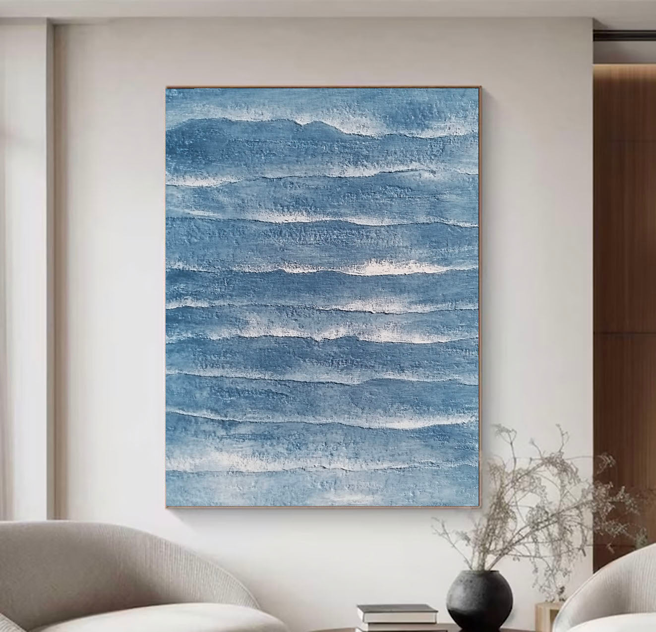 Textured Coastal Strata | Cerulean White