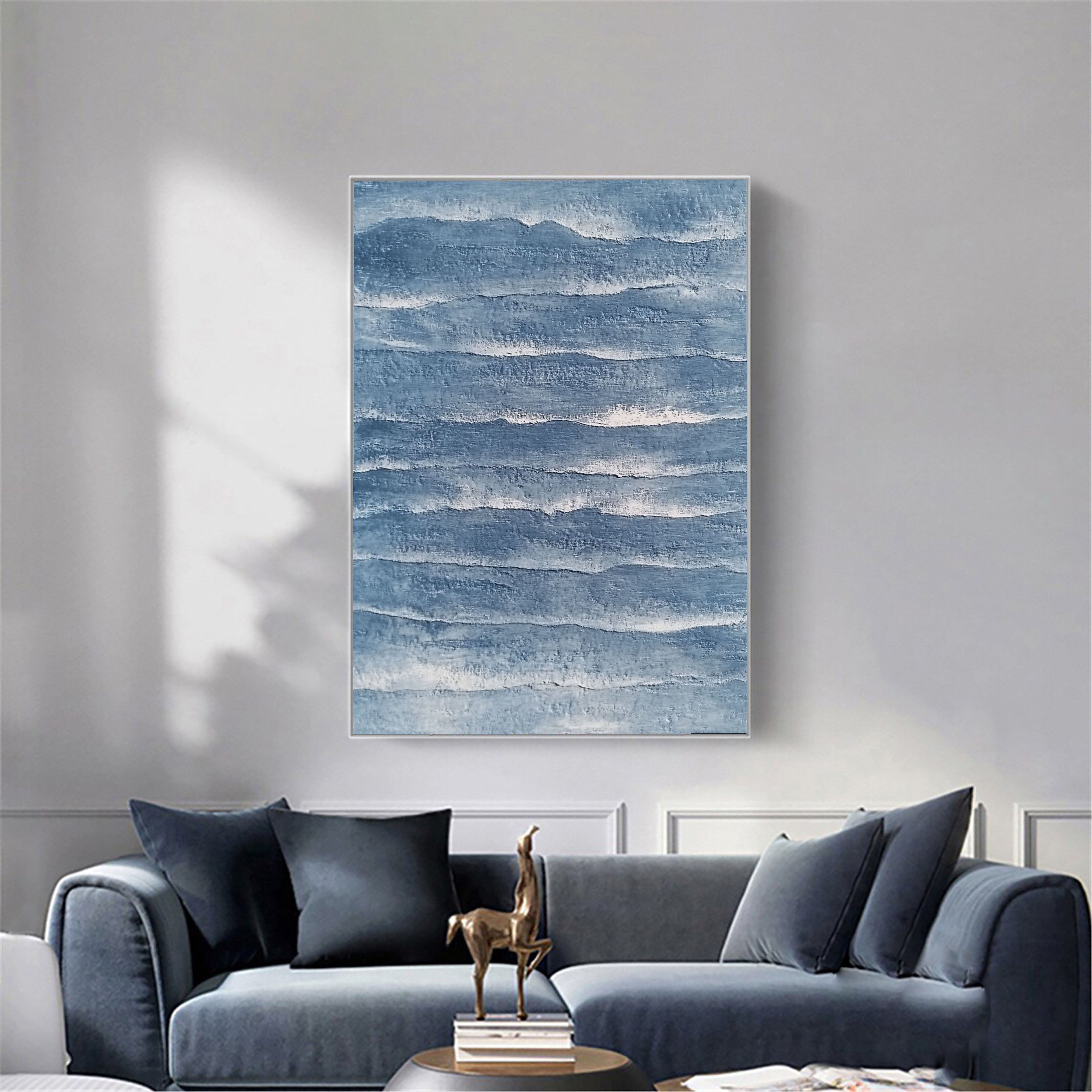 Textured Coastal Strata | Cerulean White