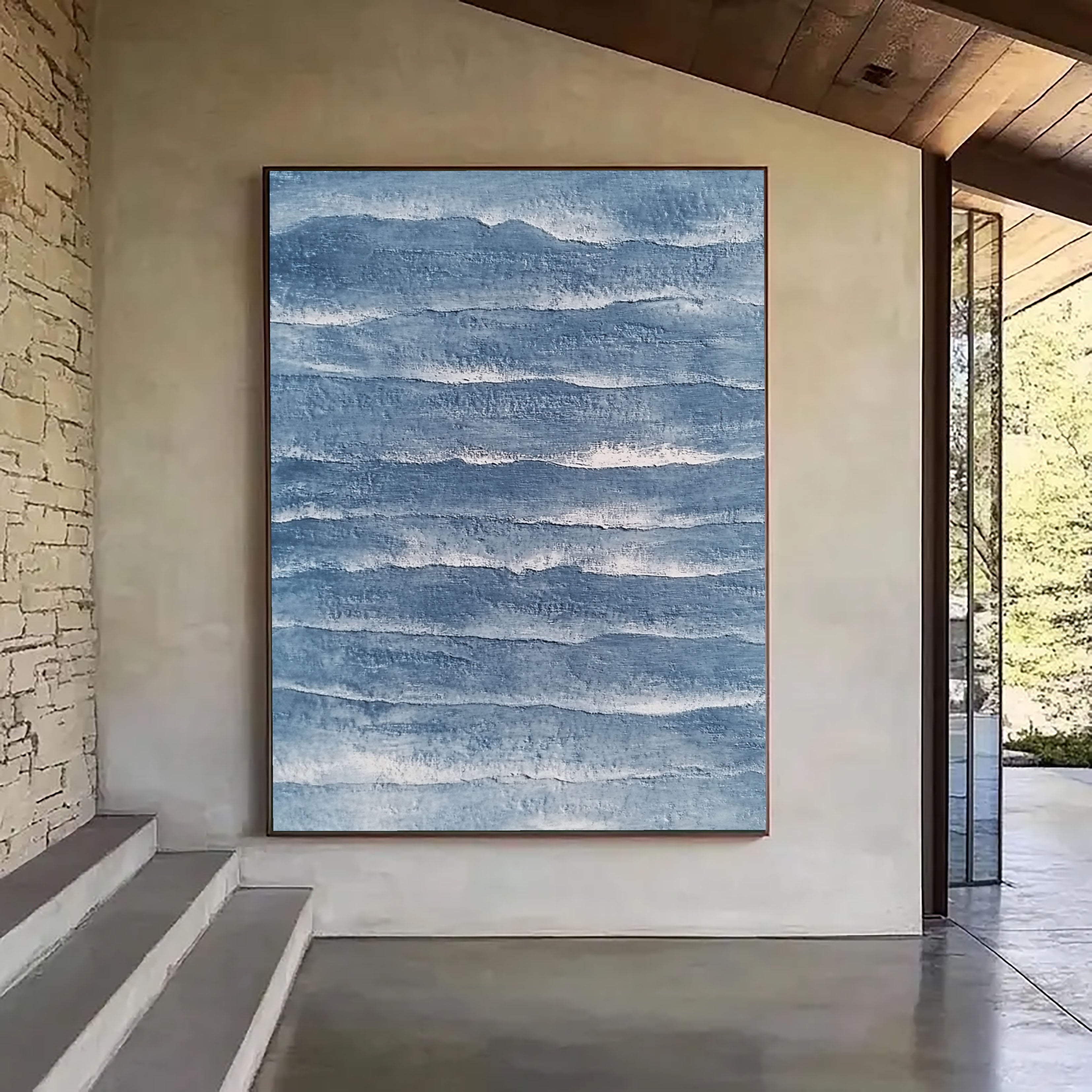 Textured Coastal Strata | Cerulean White