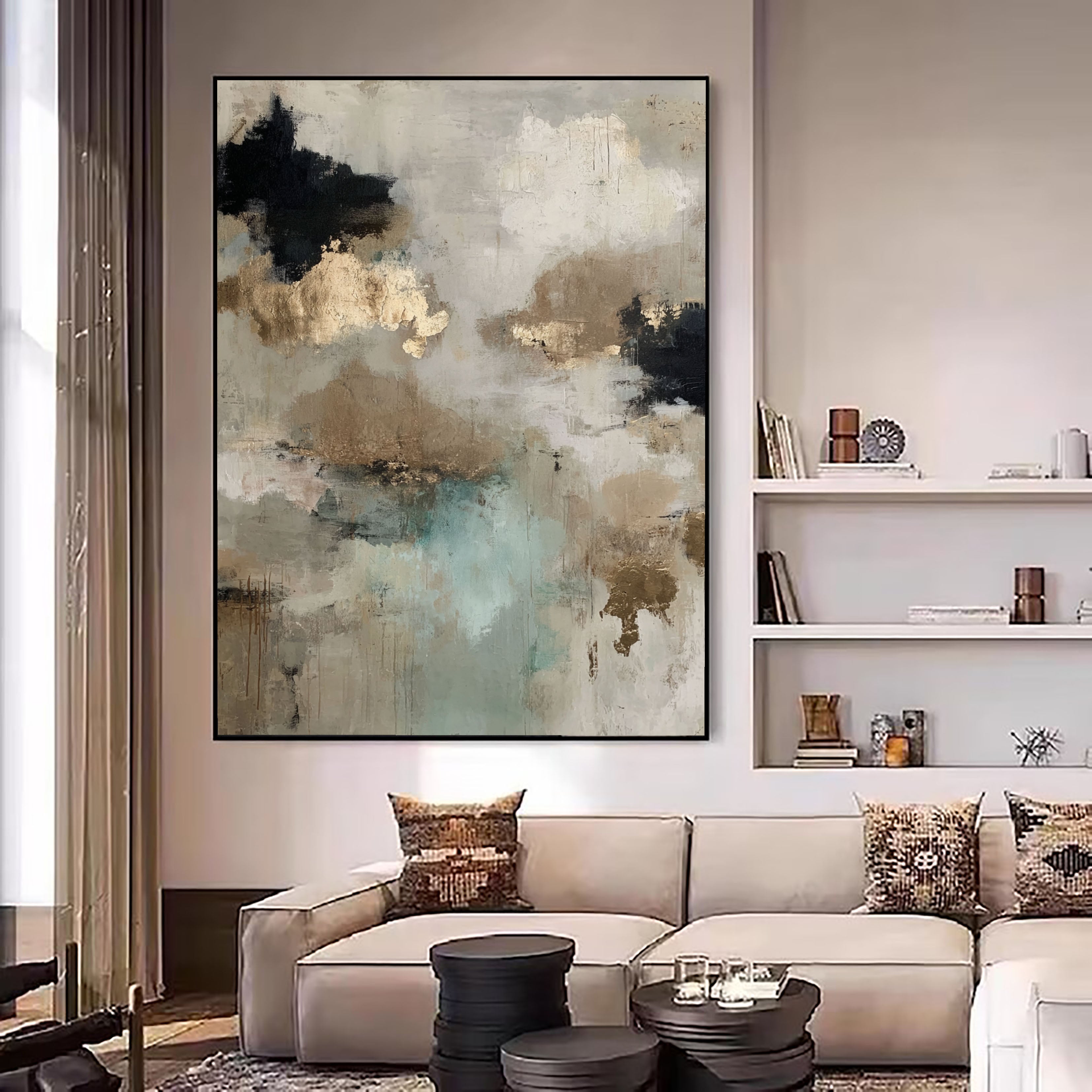 Textured Gilded Clouds | Mint Noir
