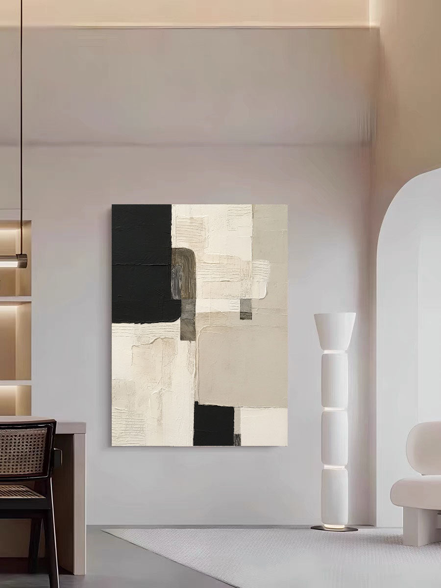 Textured Geometric Sophistication | Monochrome Blocks